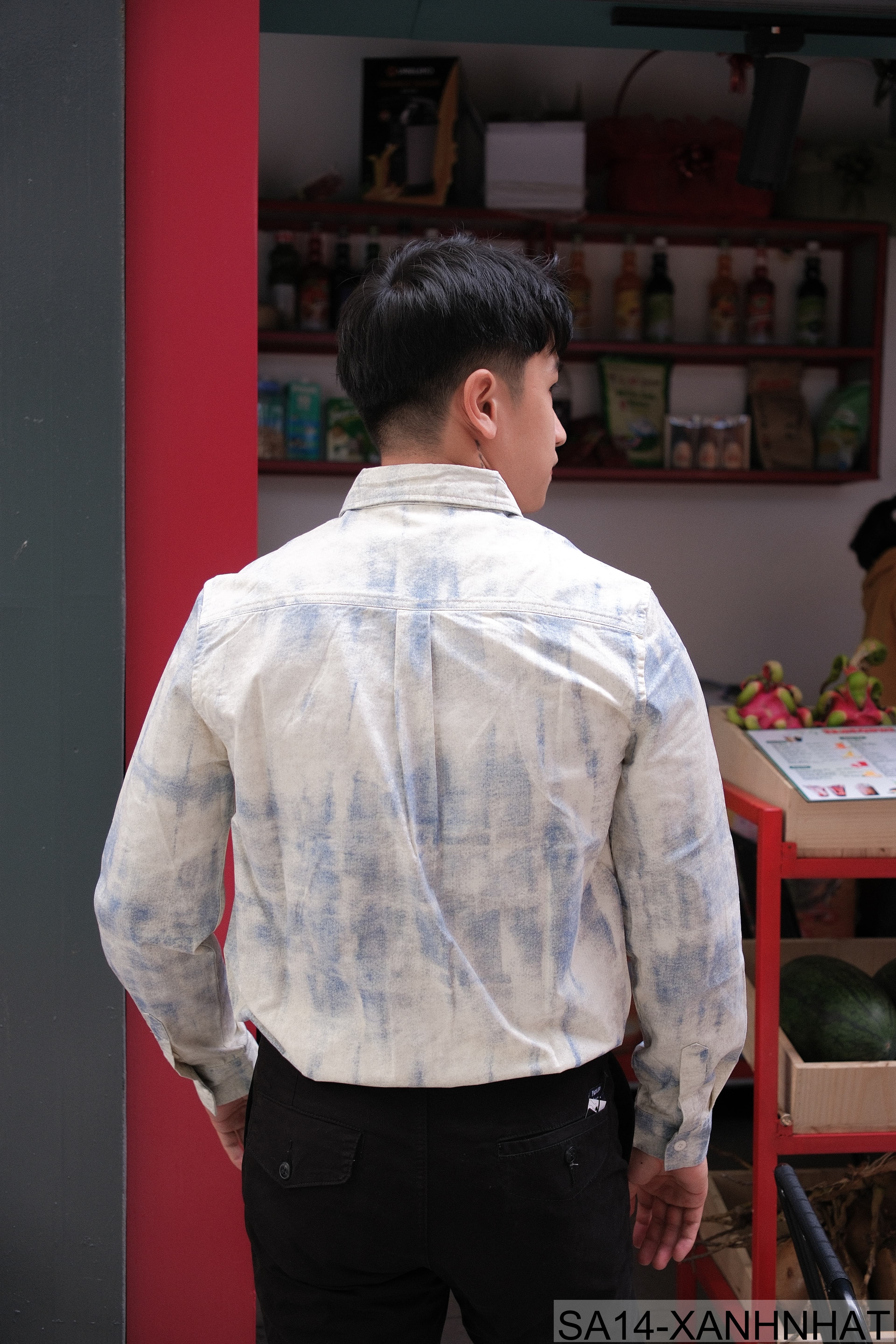 SA14 - Áo sơ mi nam dài tay in họa tiết phong cách Nhật, dáng rộng thoải mái, chất cotton mềm mại - ảnh 7