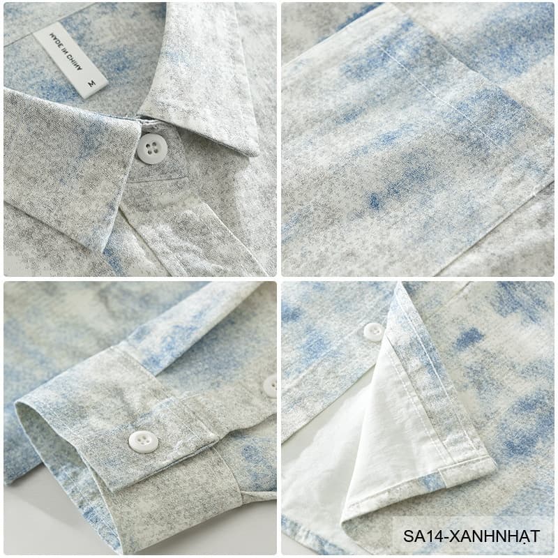 SA14 - Áo sơ mi nam dài tay in họa tiết phong cách Nhật, dáng rộng thoải mái, chất cotton mềm mại - ảnh 4