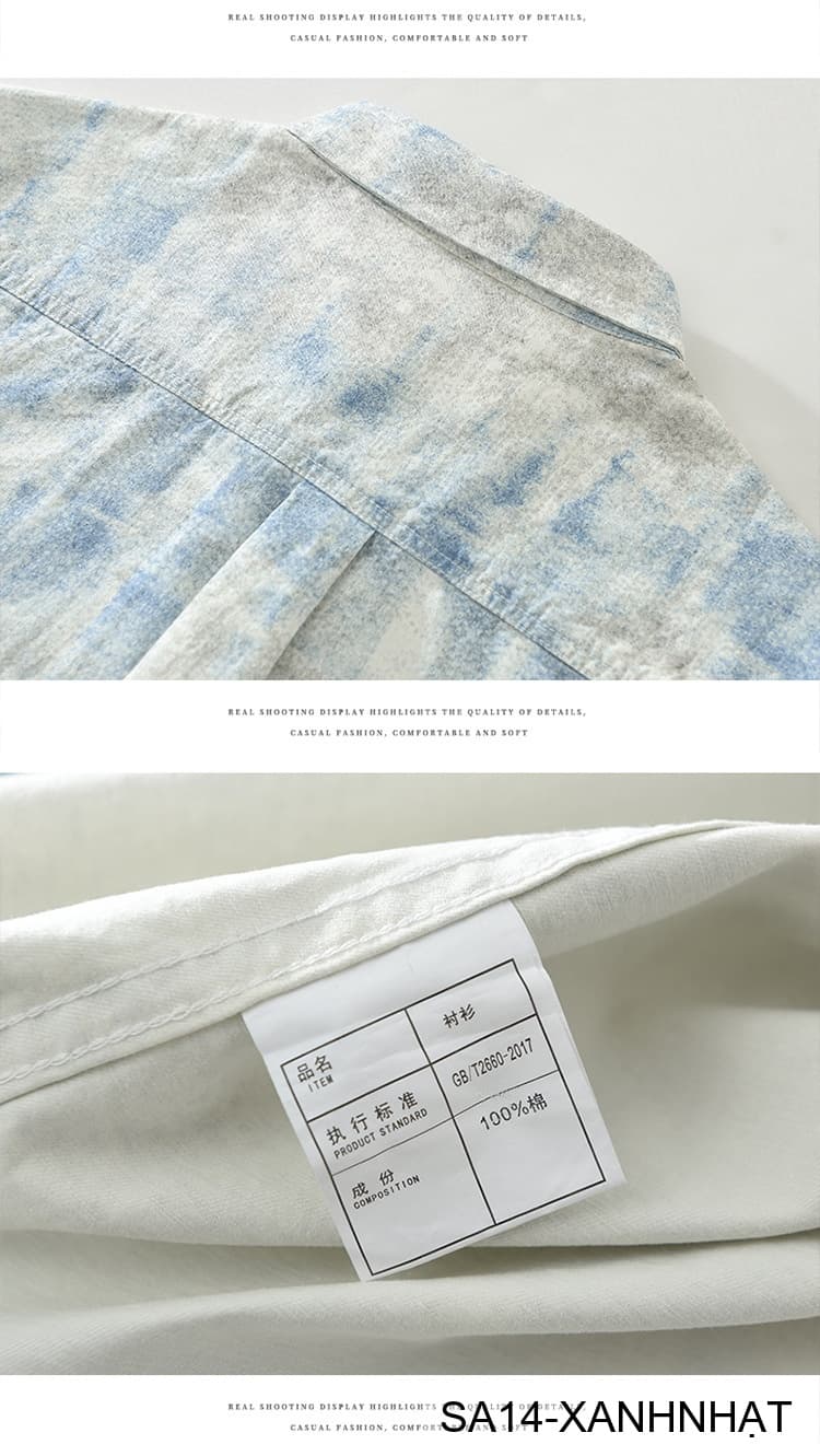 SA14 - Áo sơ mi nam dài tay in họa tiết phong cách Nhật, dáng rộng thoải mái, chất cotton mềm mại - ảnh 8