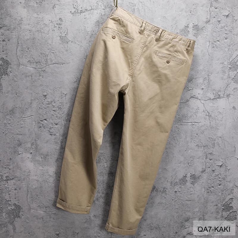 QA7 - Quần Ống Rộng Nam Phong Cách Nhật Bản Cổ Điển, Chất Cotton Mềm Mại, Dễ Phối Đồ 4 Mùa - ảnh 12
