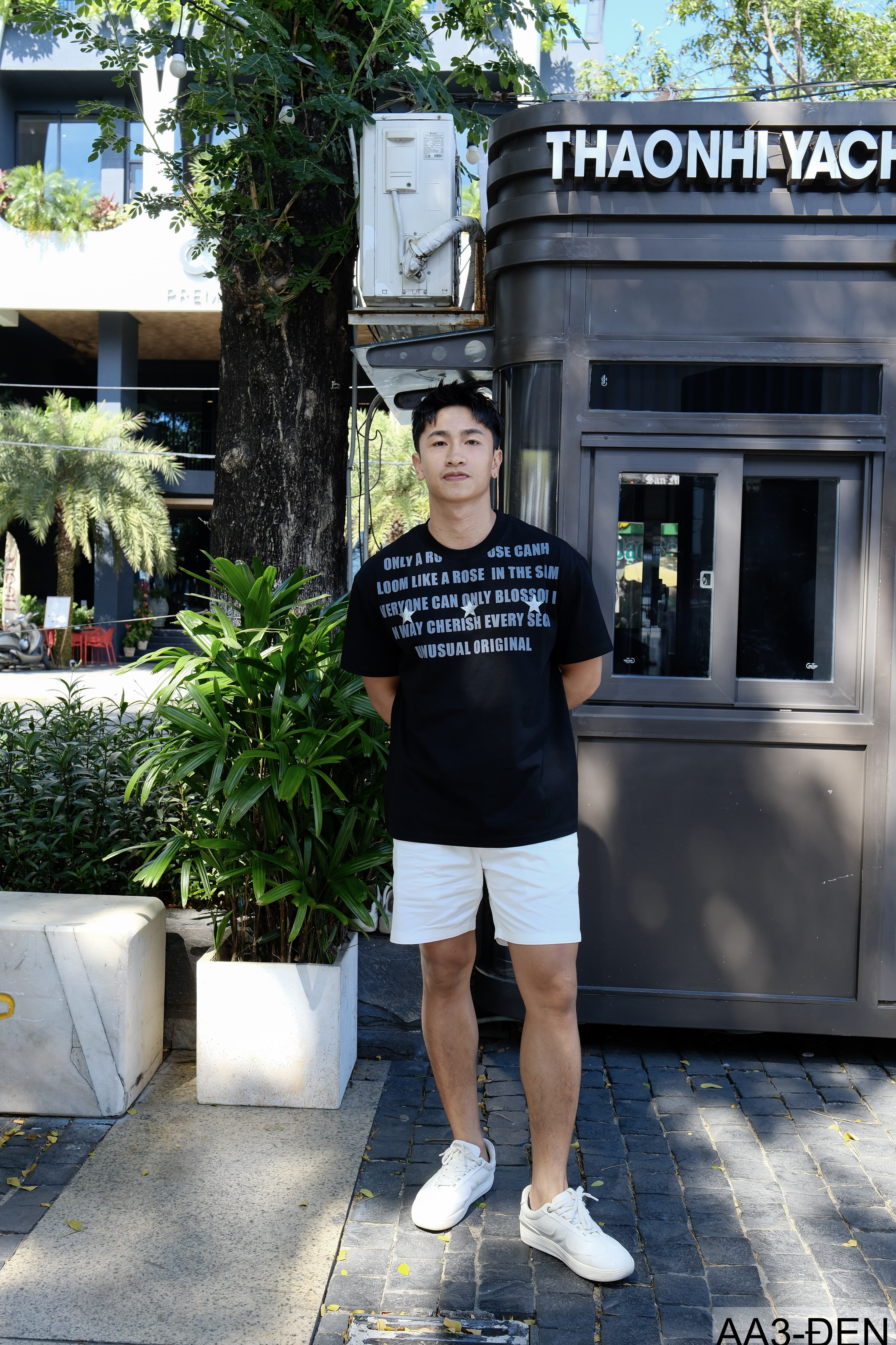 AA3 - Áo thun unisex cổ tròn tay ngắn in chữ retro phong cách streetwear - ảnh 11