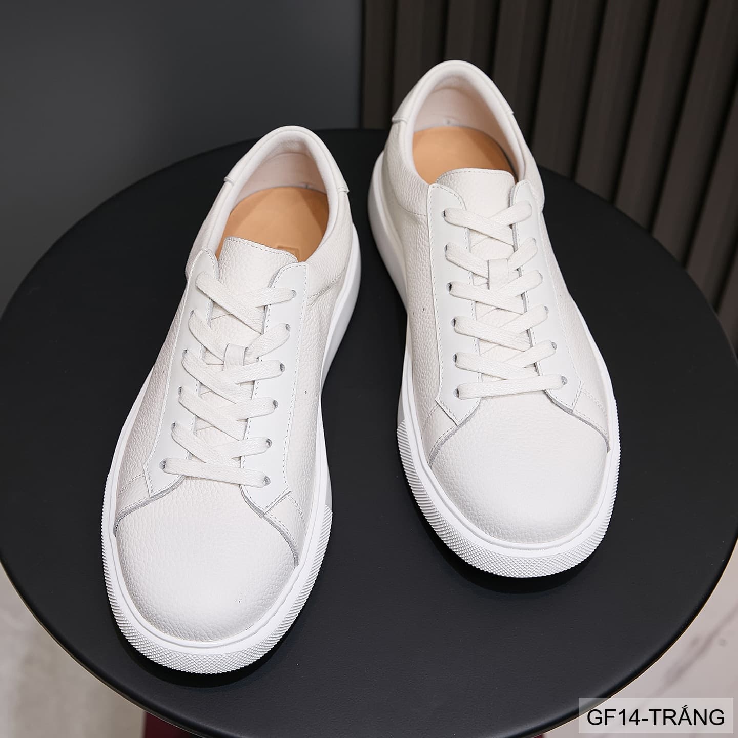GF14 - Giày thể thao nam da thật đế cao su trắng, cà phê, đen phong cách công sở - thời trang - ảnh 5