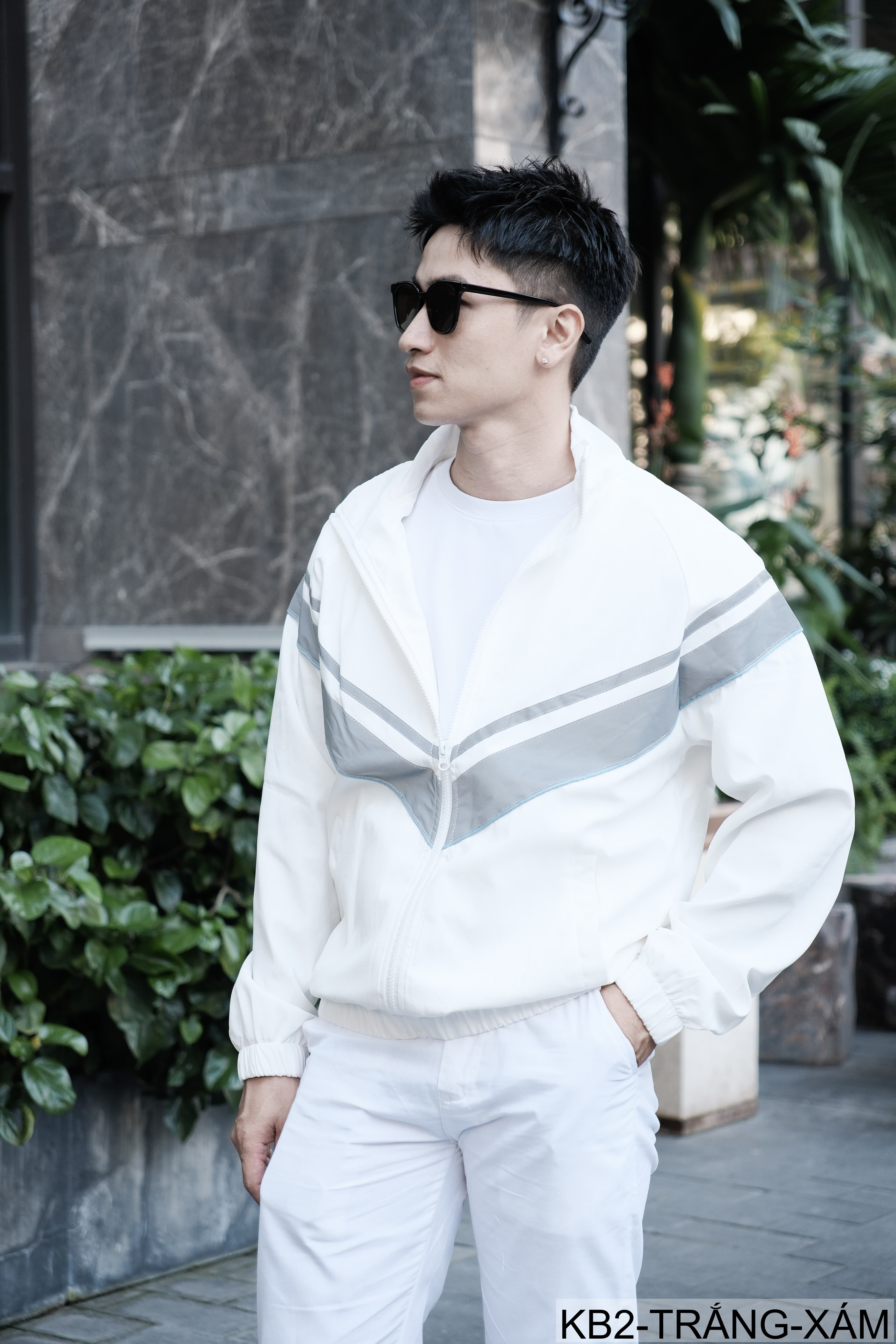 KB2 - Áo khoác nam cổ bẻ phong cách Hong Kong, form rộng, in họa tiết sọc V thời trang - ảnh 5