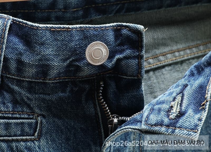 QA3 - Quần short jeans nam ống đứng phong cách Hàn Quốc, màu đậm vải bò, thiết kế túi chèn chéo thời thượng - ảnh 10