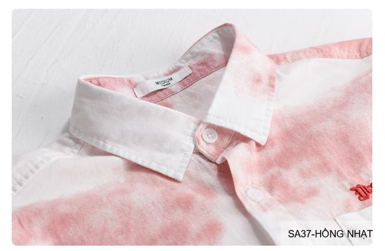 SA37 - Áo sơ mi nam tay ngắn cổ lật in hoa tie-dye phong cách Hàn Quốc mùa hè - ảnh 8