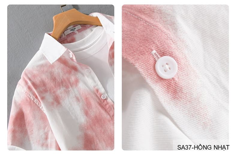 SA37 - Áo sơ mi nam tay ngắn cổ lật in hoa tie-dye phong cách Hàn Quốc mùa hè - ảnh 9