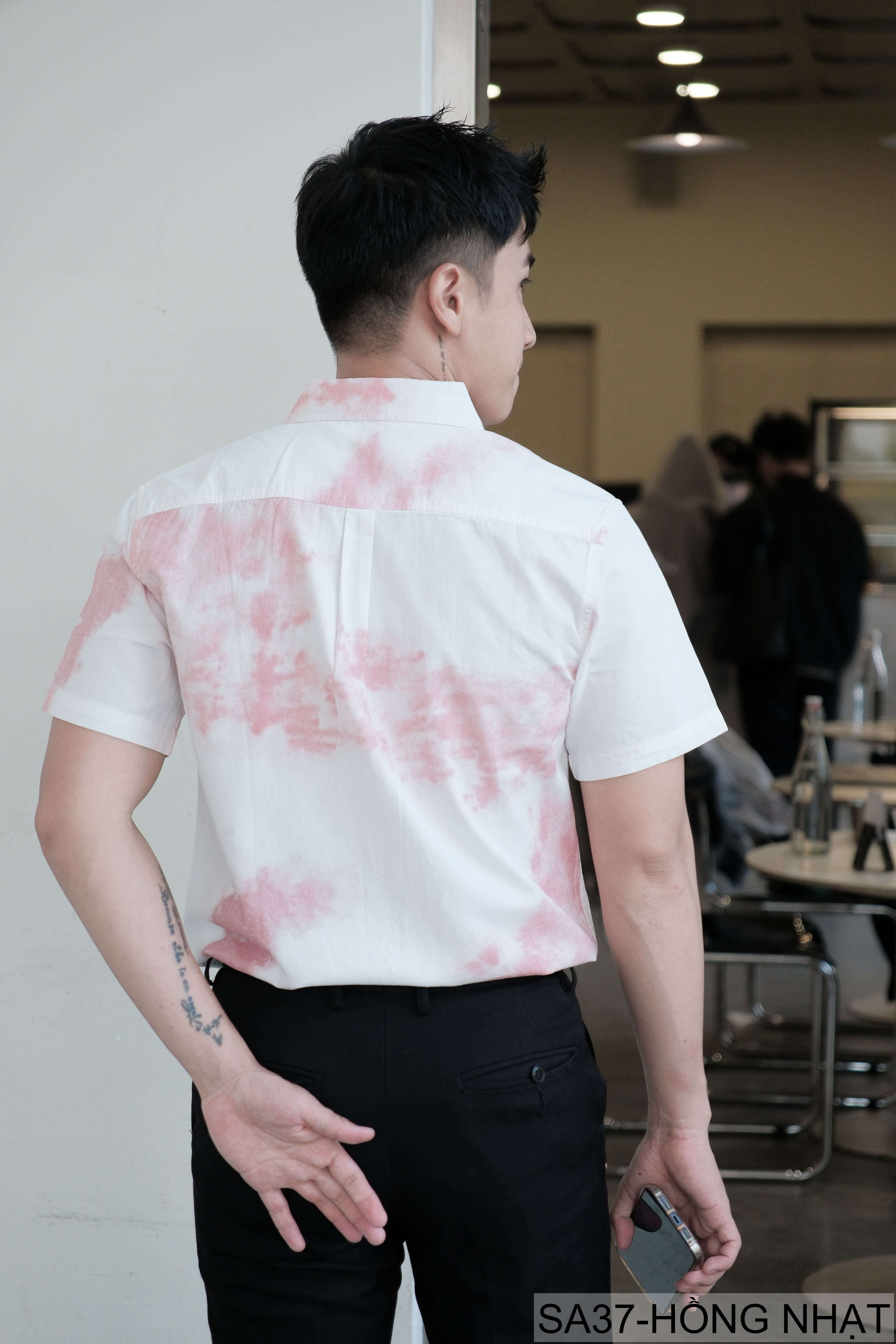 SA37 - Áo sơ mi nam tay ngắn cổ lật in hoa tie-dye phong cách Hàn Quốc mùa hè - ảnh 5