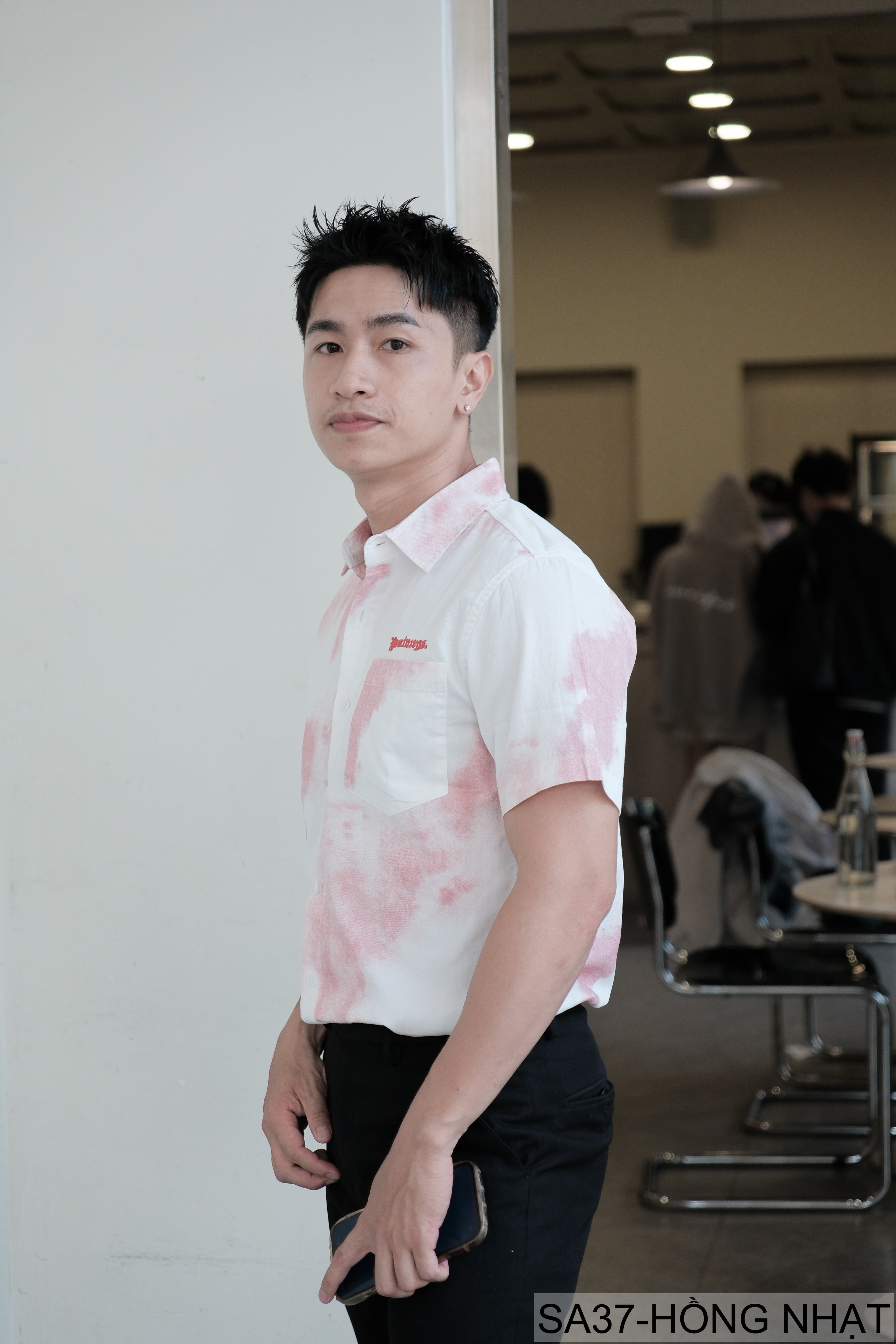 SA37 - Áo sơ mi nam tay ngắn cổ lật in hoa tie-dye phong cách Hàn Quốc mùa hè - ảnh 4