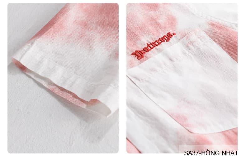 SA37 - Áo sơ mi nam tay ngắn cổ lật in hoa tie-dye phong cách Hàn Quốc mùa hè - ảnh 10