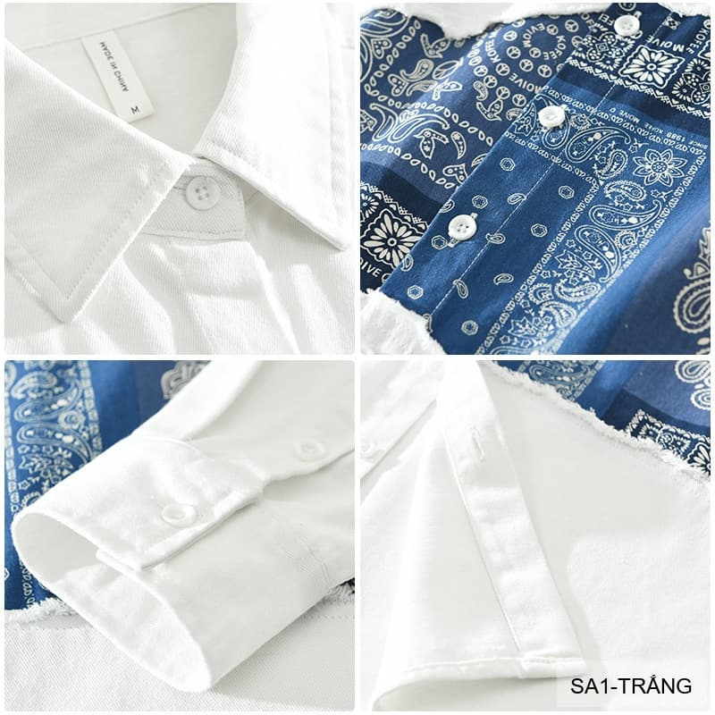 SA1 - Áo sơ mi nam dài tay in họa tiết Nhật Bản, kiểu dáng rộng rãi, thời trang đa năng - ảnh 7