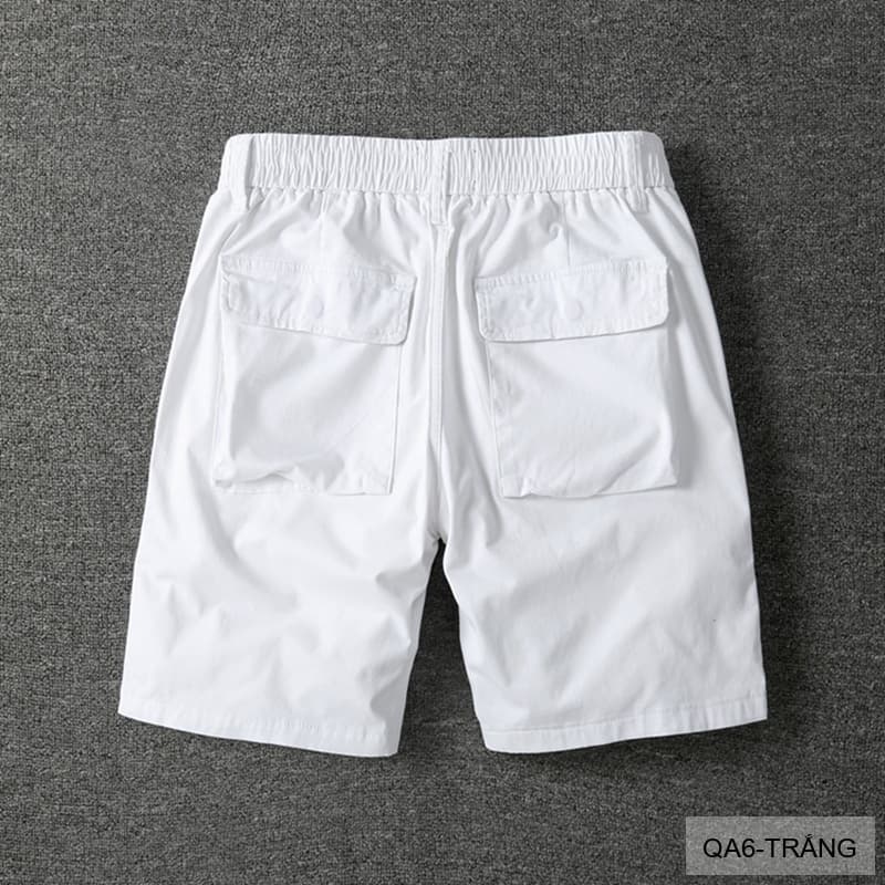 QA6 - Quần short nam dáng rộng phong cách Hàn Quốc, chất cotton thoáng mát, ống đứng, 5 tấc, có túi kéo - ảnh 13