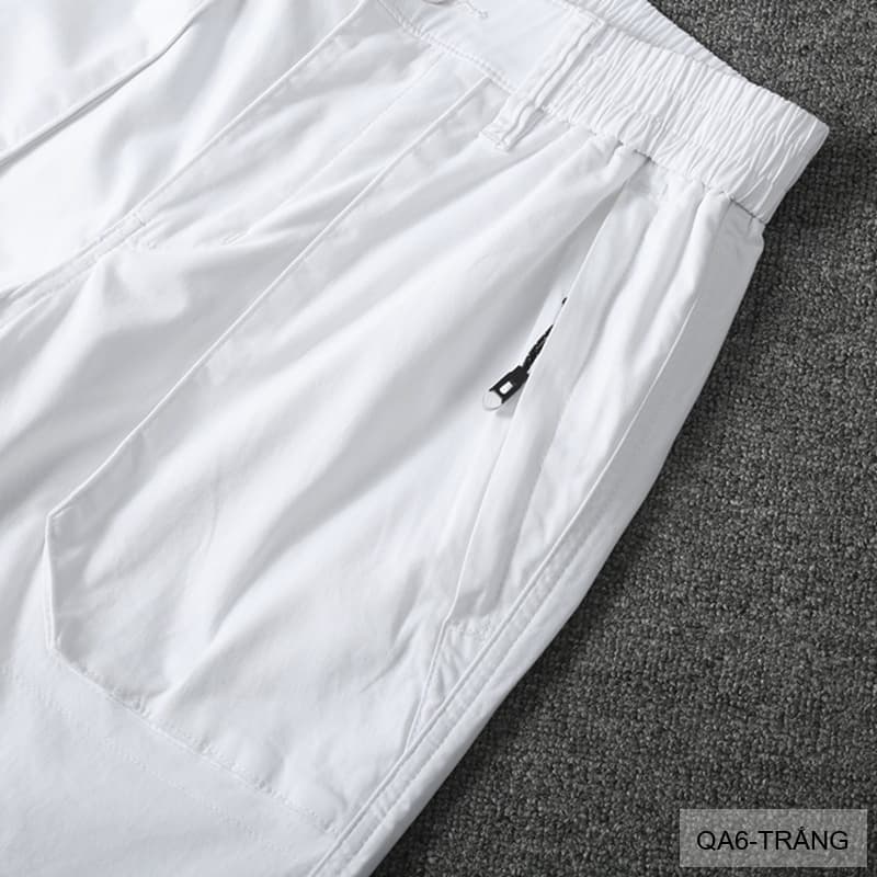 QA6 - Quần short nam dáng rộng phong cách Hàn Quốc, chất cotton thoáng mát, ống đứng, 5 tấc, có túi kéo - ảnh 14