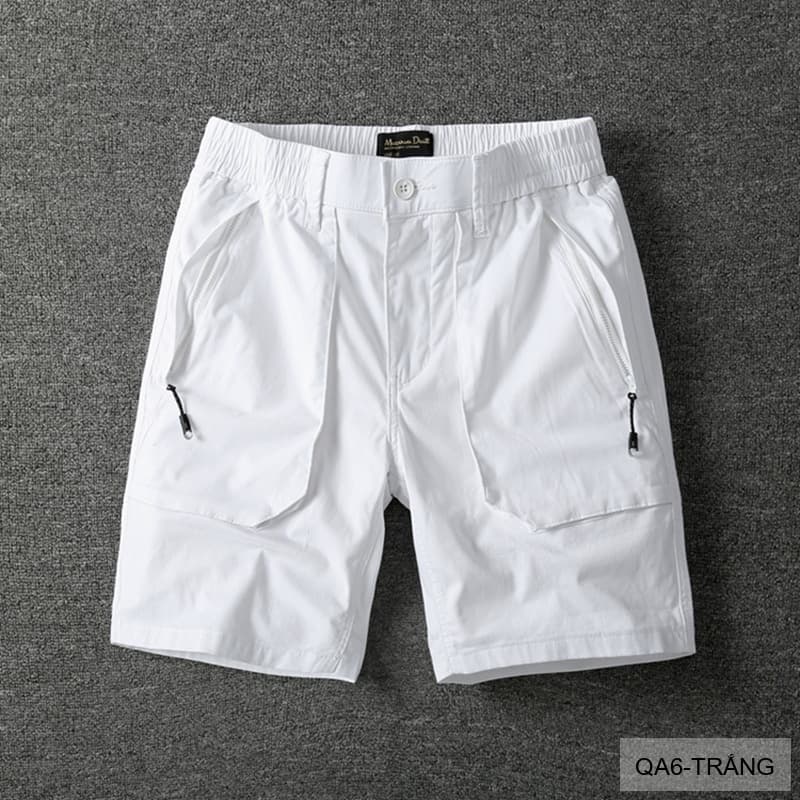 QA6 - Quần short nam dáng rộng phong cách Hàn Quốc, chất cotton thoáng mát, ống đứng, 5 tấc, có túi kéo - ảnh 2