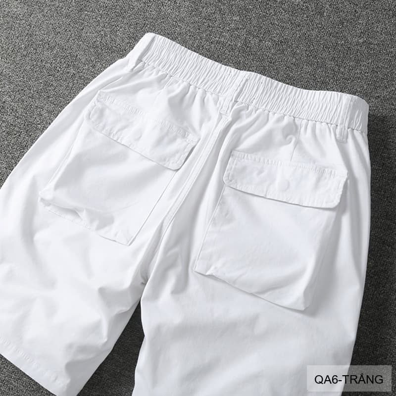 QA6 - Quần short nam dáng rộng phong cách Hàn Quốc, chất cotton thoáng mát, ống đứng, 5 tấc, có túi kéo - ảnh 12