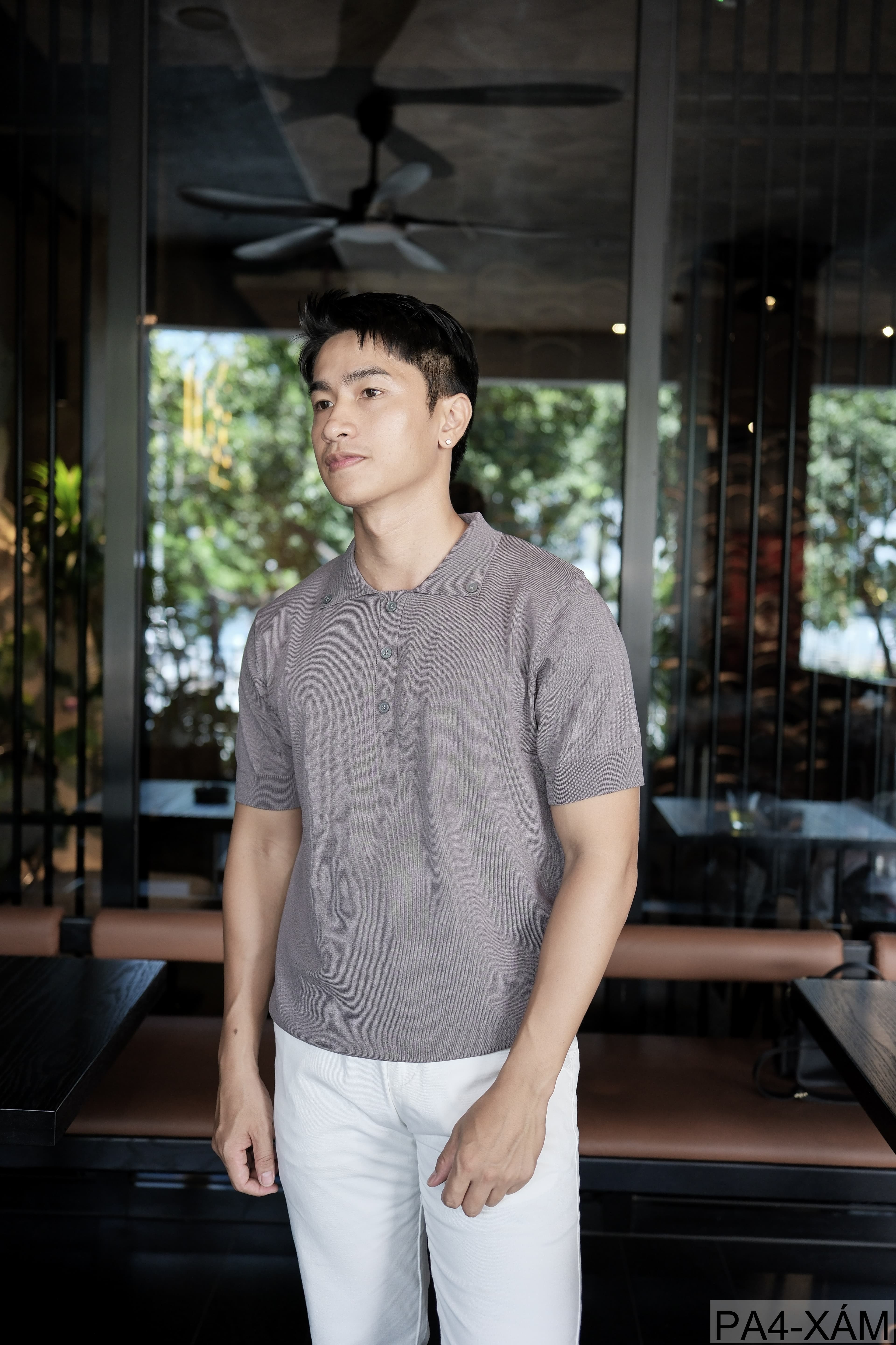 PA4 - Áo Polo Tay Ngắn Phong Cách Retro Mỹ Dáng Rộng, Chất Liệu Mềm Mại Thoáng Khí - ảnh 5