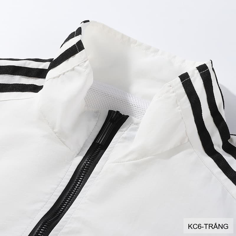 KC6 - Áo khoác nam thể thao cổ đứng tay dài chống mài mòn, thoáng khí, 3 màu trắng xanh lá đen - ảnh 12