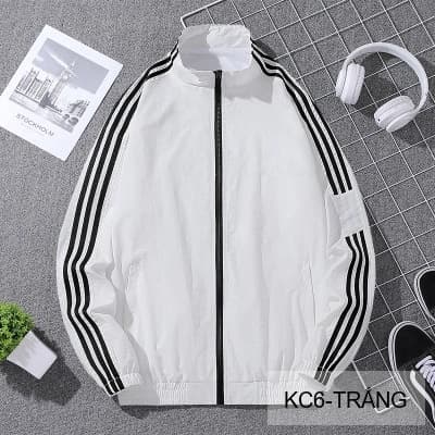KC6 - Áo khoác nam thể thao cổ đứng tay dài chống mài mòn, thoáng khí, 3 màu trắng xanh lá đen - ảnh 11