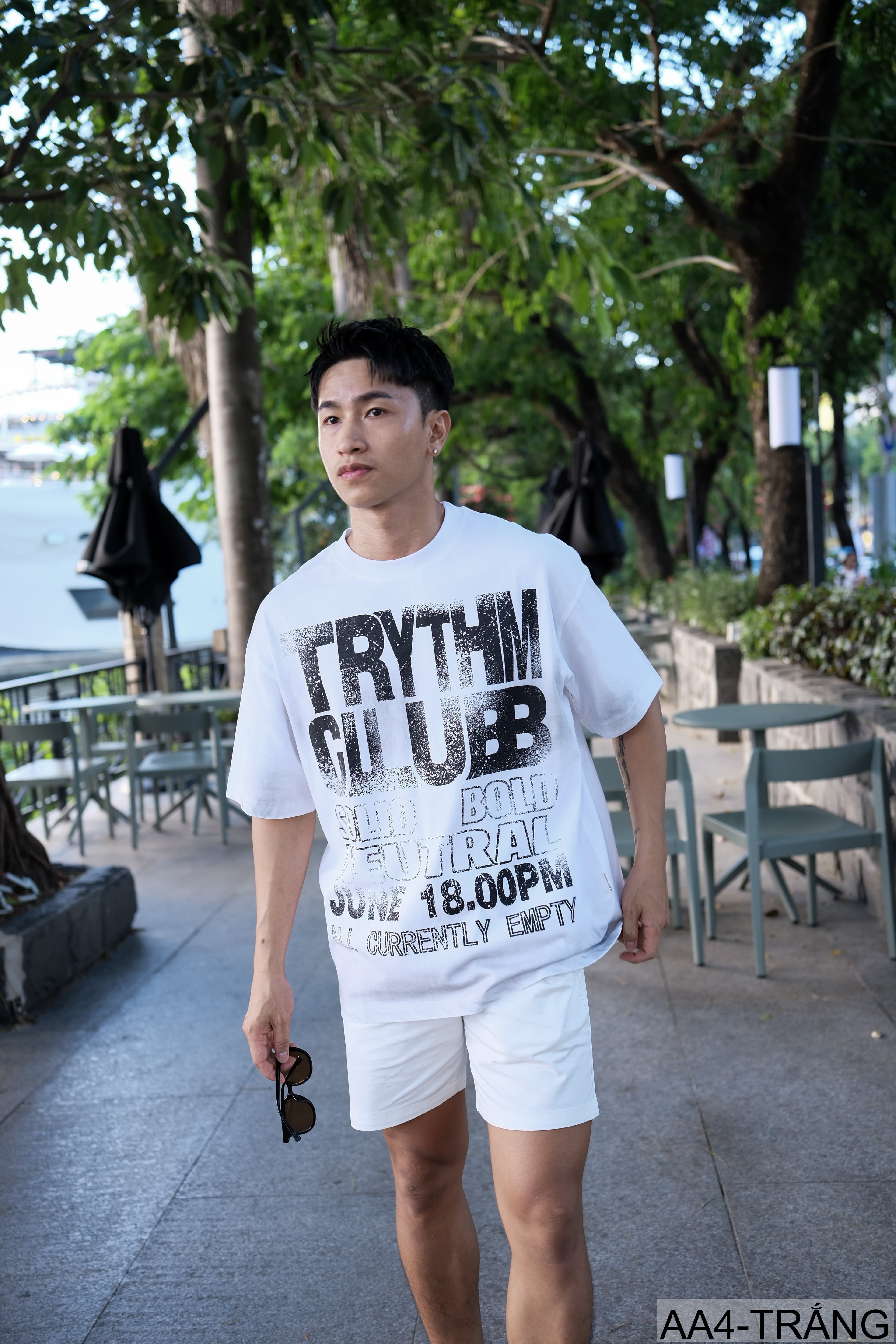 AA4 - Áo thun nam phong cách streetwear Mỹ, cổ tròn tay ngắn, chất cotton , họa tiết chữ nổi bật, form rộng rãi - ảnh 5