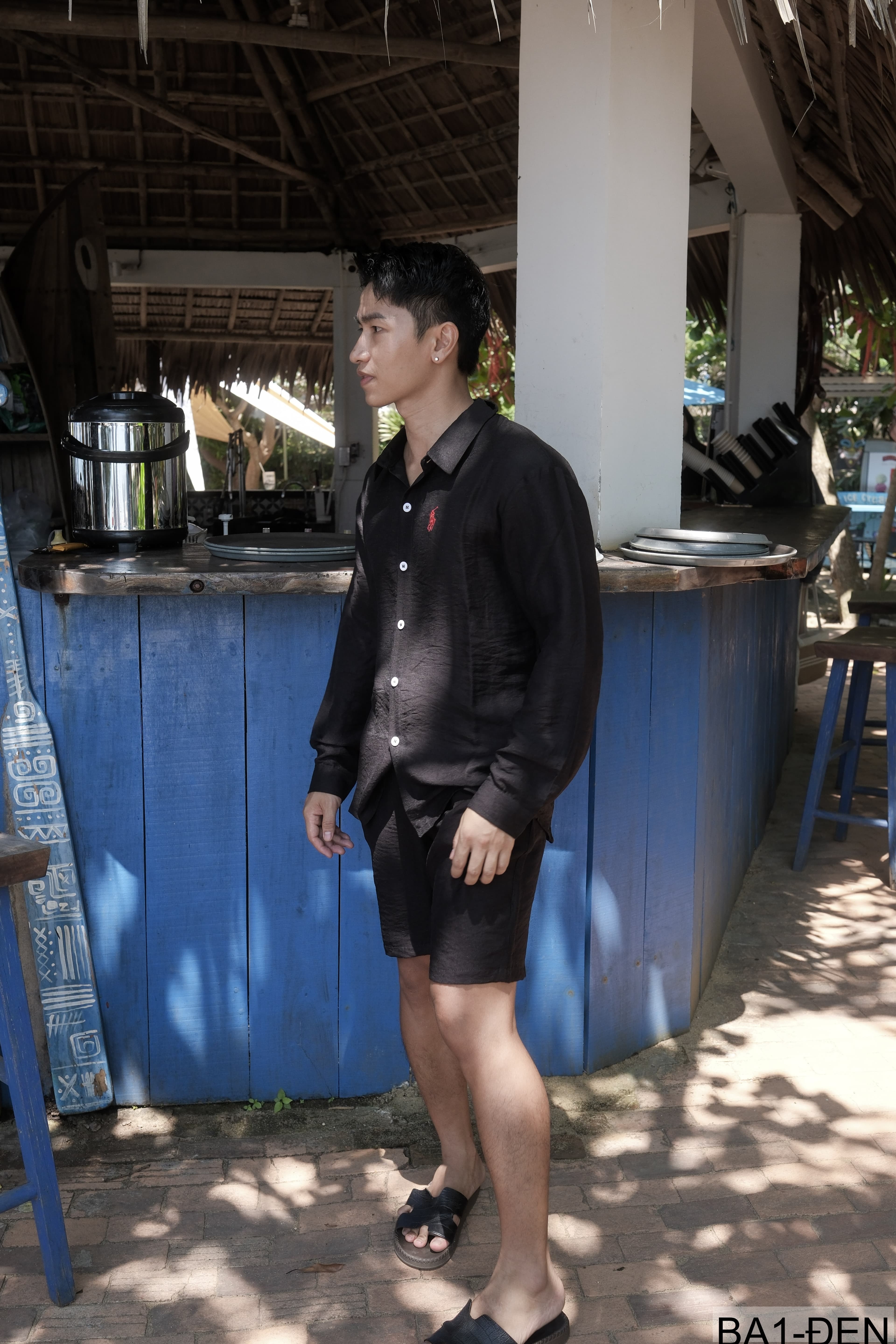 BA1 - Áo sơ mi nam dài tay mùa hè form rộng, chất polyester thoáng mát, phong cách thanh lịch năng động - ảnh 4