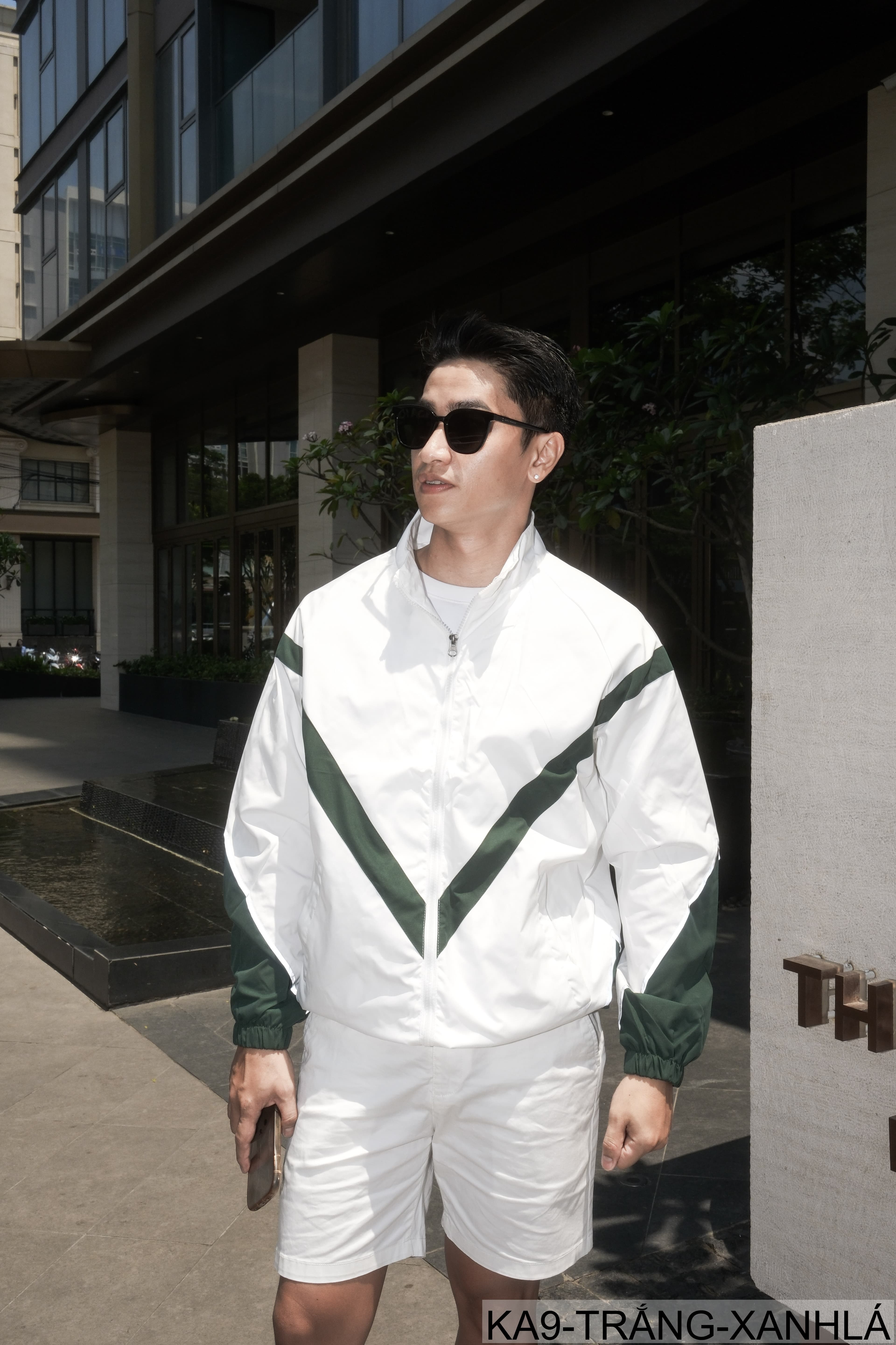 KA9 - Áo khoác nam thể thao phối màu phản quang cổ đứng phong cách streetwear mùa xuân thu - ảnh 2