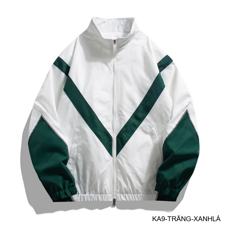 KA9 - Áo khoác nam thể thao phối màu phản quang cổ đứng phong cách streetwear mùa xuân thu