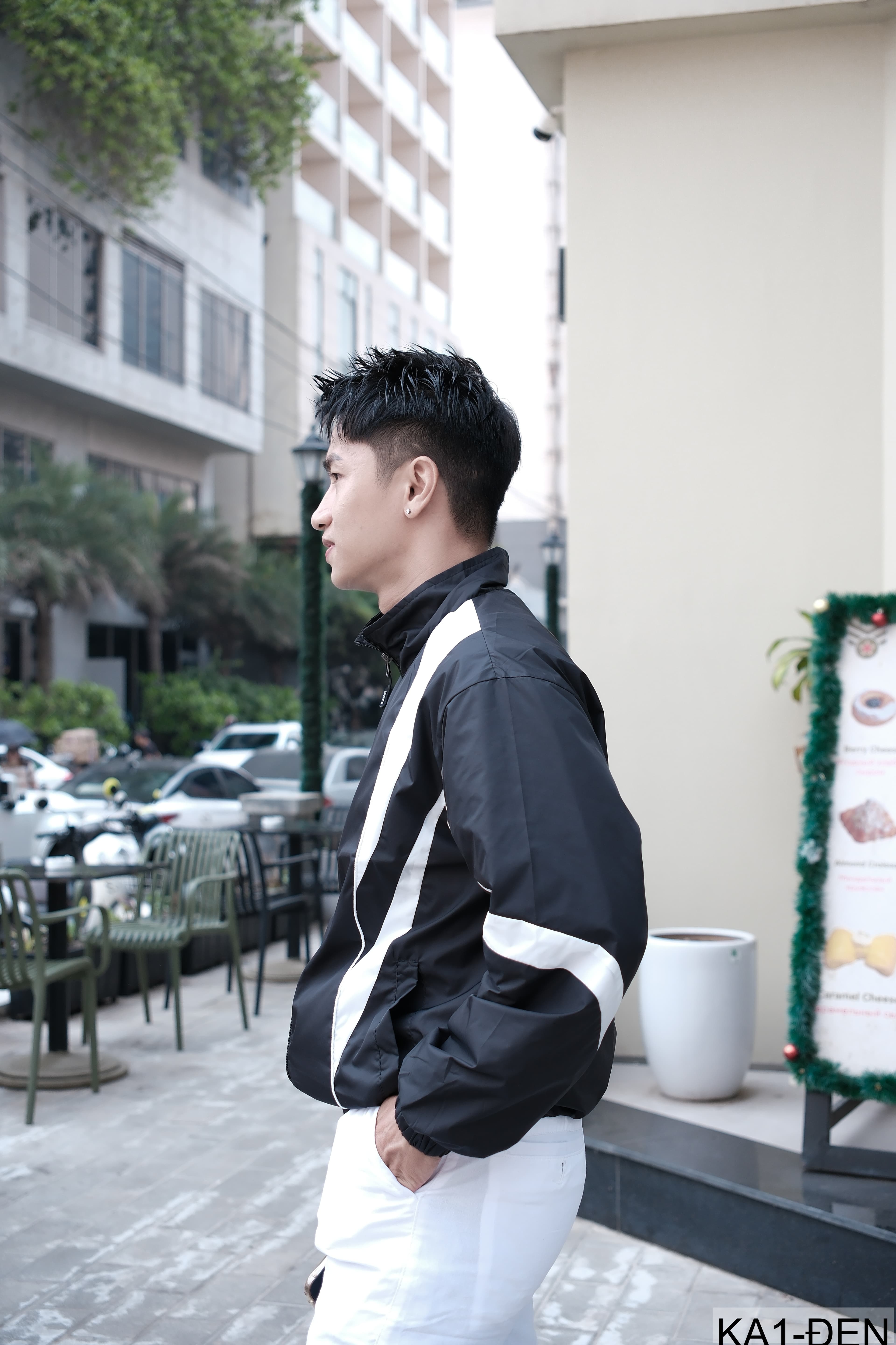 KA1 - Áo khoác nam thể thao phong cách Hàn Quốc, màu xanh đen, thiết kế năng động - ảnh 5