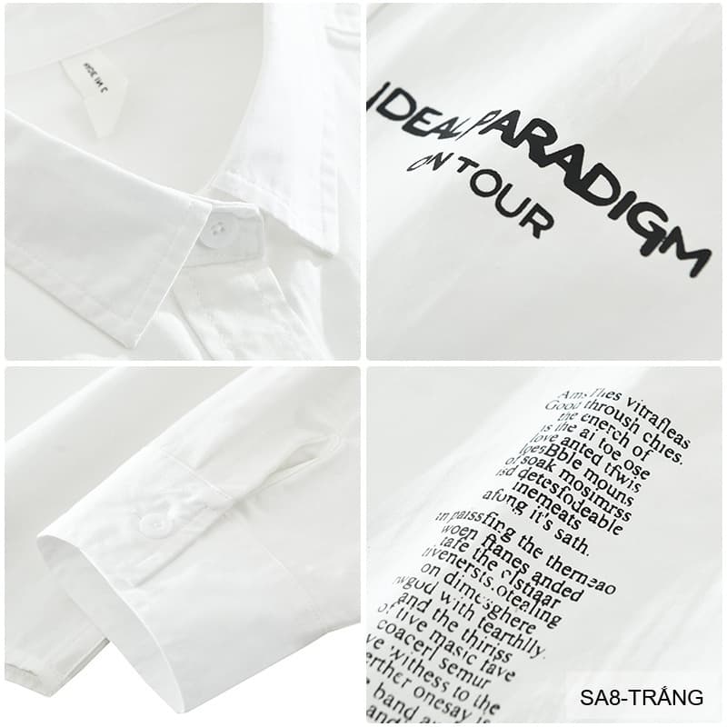 SA8 - Áo sơ mi nam dài tay phong cách, in chữ cá tính, chất cotton mềm mại, dáng rộng thoải mái - ảnh 7