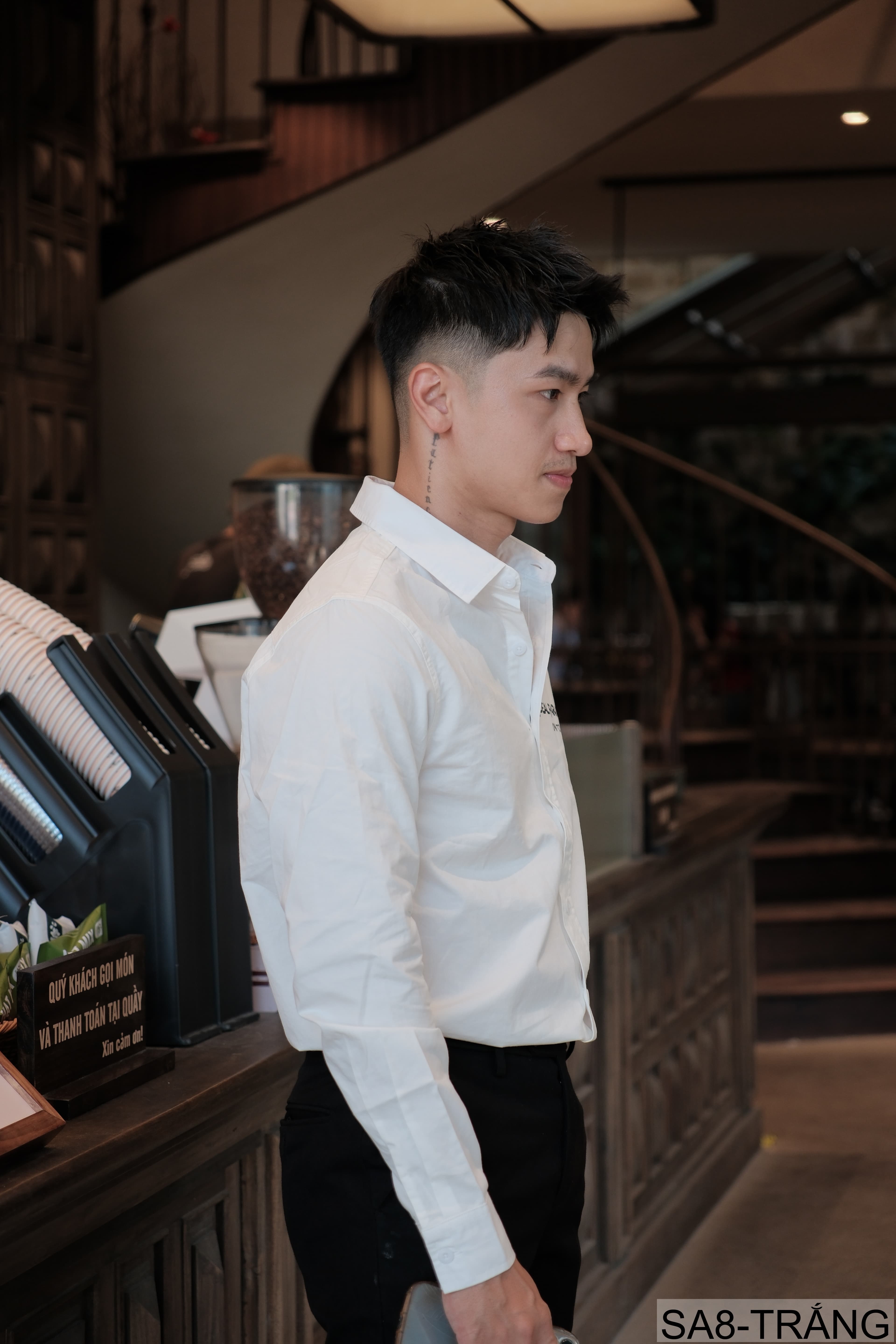 SA8 - Áo sơ mi nam dài tay phong cách, in chữ cá tính, chất cotton mềm mại, dáng rộng thoải mái - ảnh 4