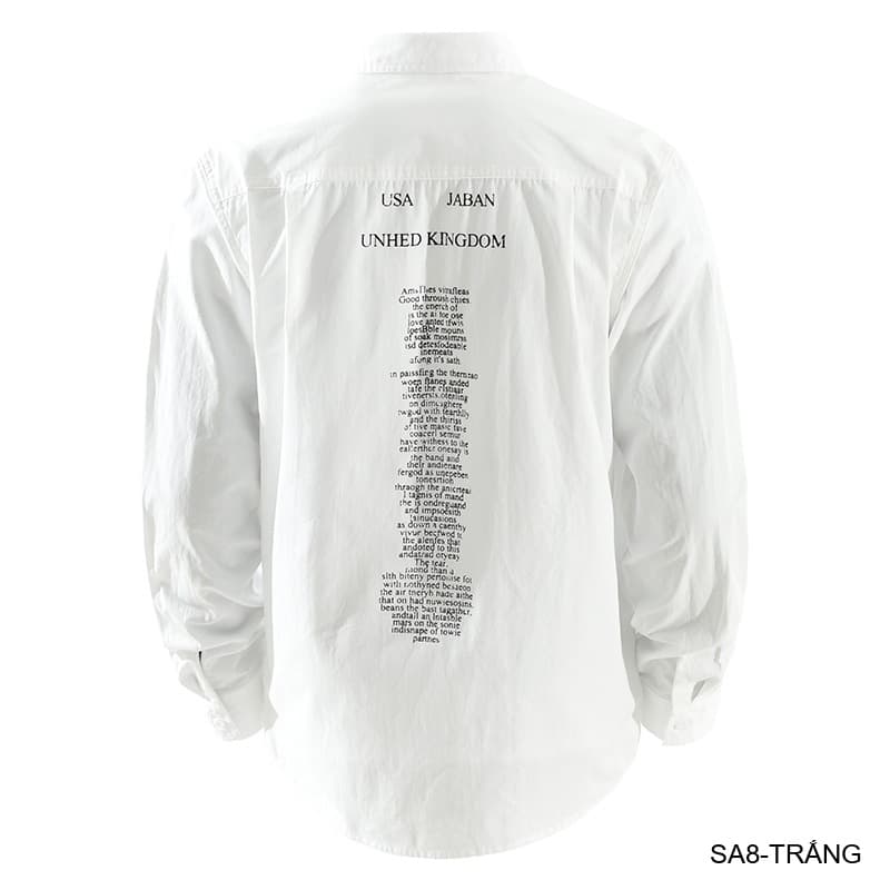 SA8 - Áo sơ mi nam dài tay phong cách, in chữ cá tính, chất cotton mềm mại, dáng rộng thoải mái - ảnh 6