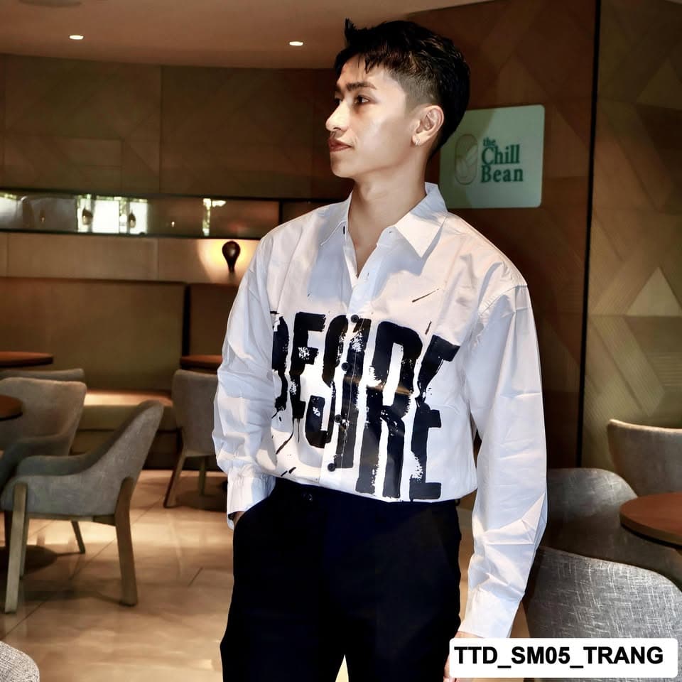 SA50 - Áo Sơ Mi Nam Dài Tay In Chữ Phong Cách Nhật Bản, Chất Cotton Mềm Mại, Phù Hợp Mặc Hàng Ngày - ảnh 2