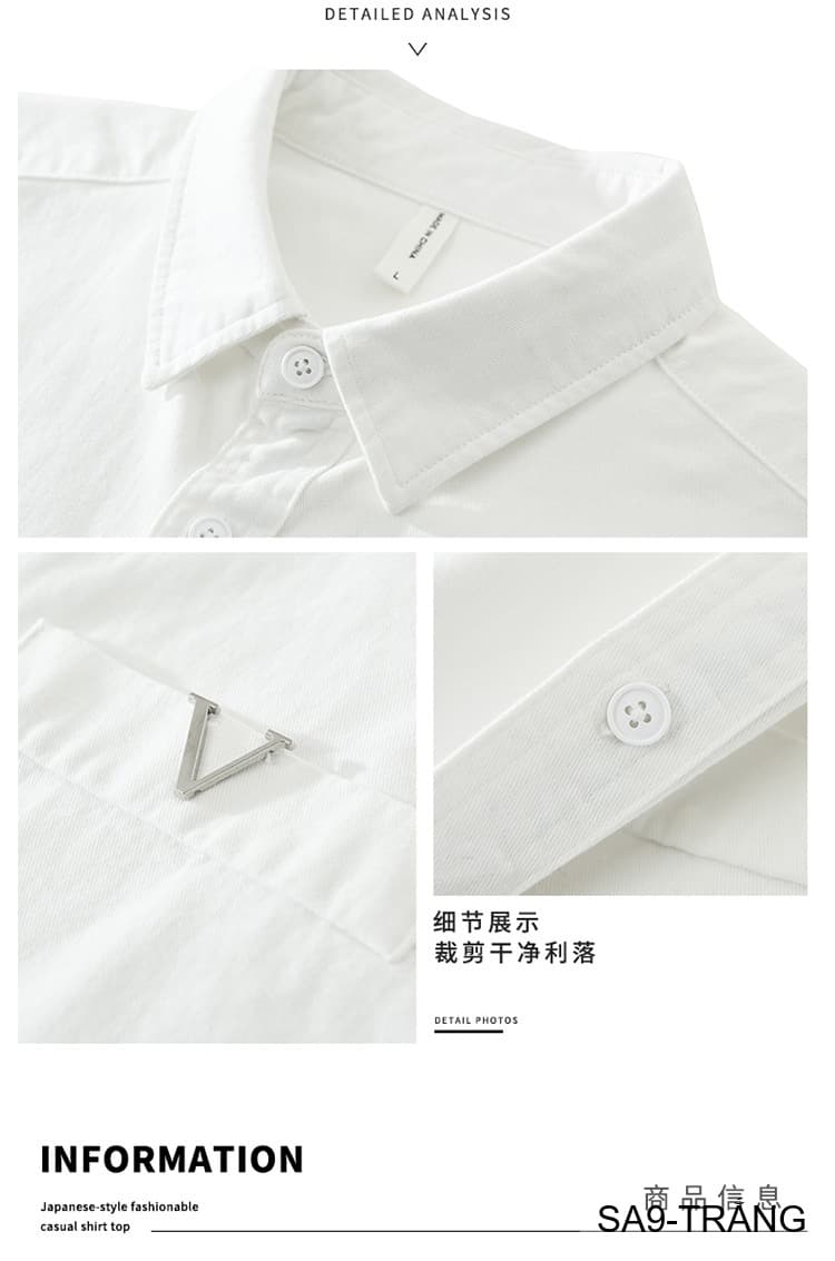 SA9 - Áo sơ mi nam dài tay phong cách Nhật Bản, chất cotton mềm mại, form rộng thoải mái - ảnh 9