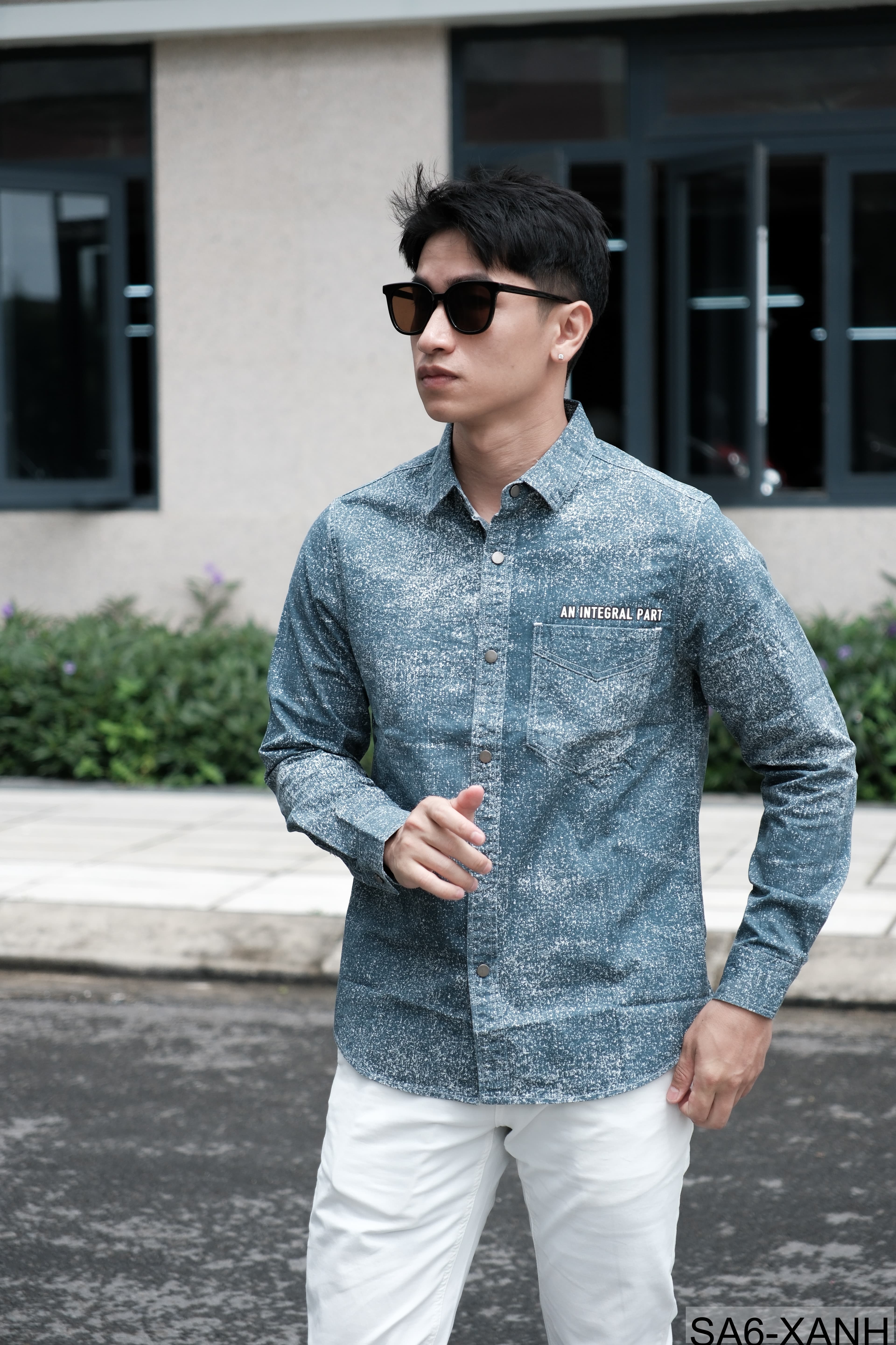 SA6 - Áo sơ mi nam tay dài họa tiết vintage phong cách streetwear, form rộng thoải mái - ảnh 5