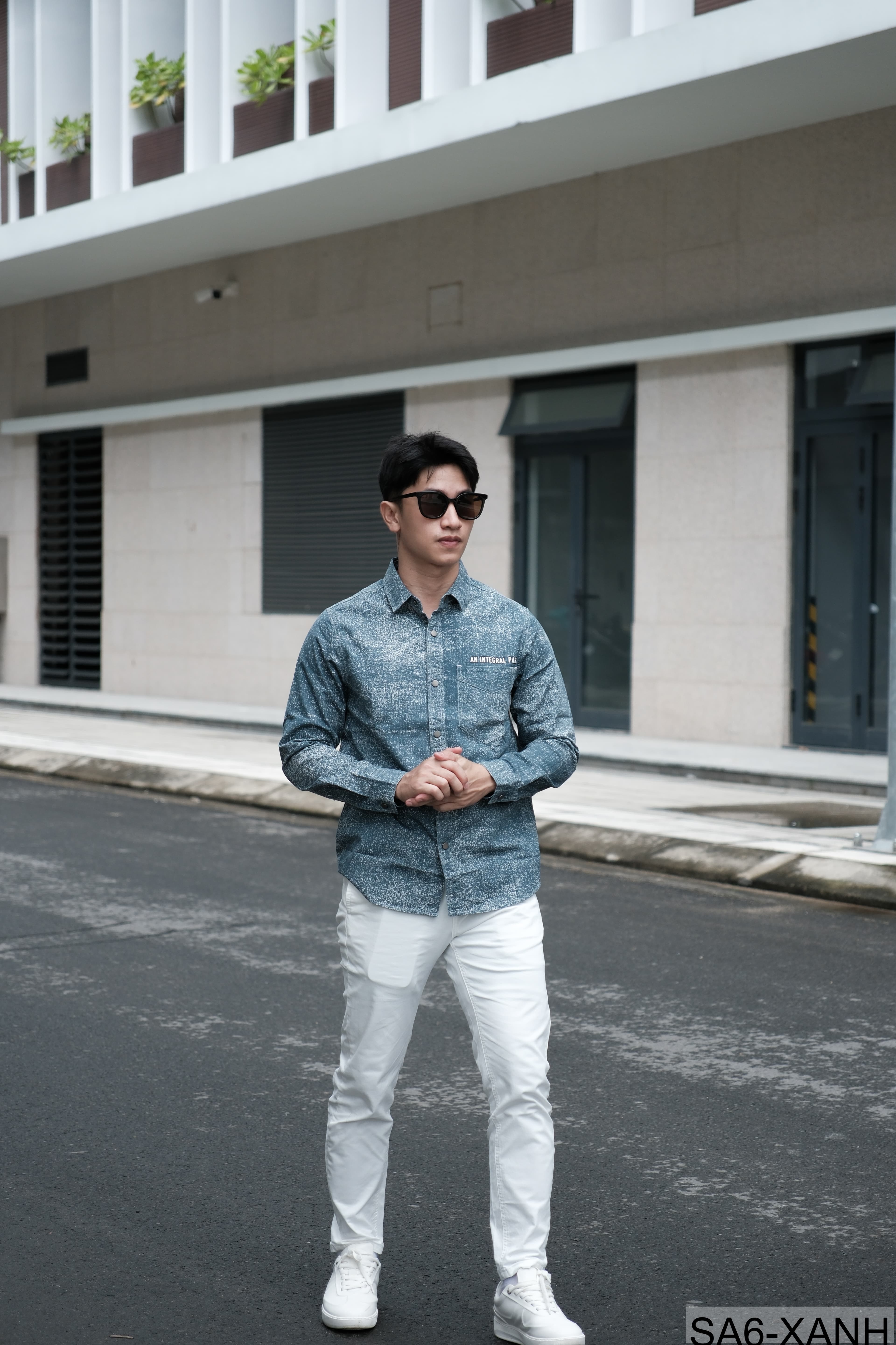 SA6 - Áo sơ mi nam tay dài họa tiết vintage phong cách streetwear, form rộng thoải mái - ảnh 2