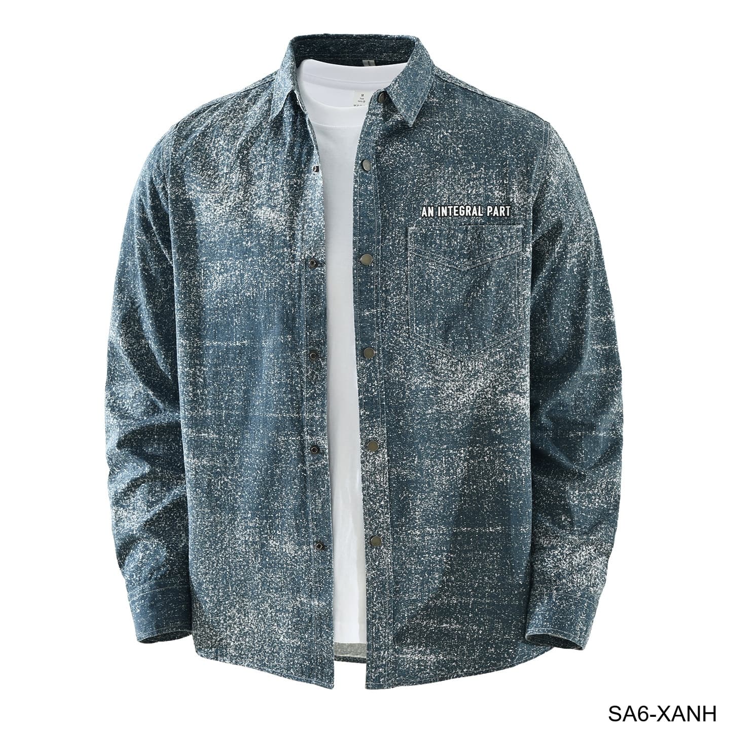 SA6 - Áo sơ mi nam tay dài họa tiết vintage phong cách streetwear, form rộng thoải mái