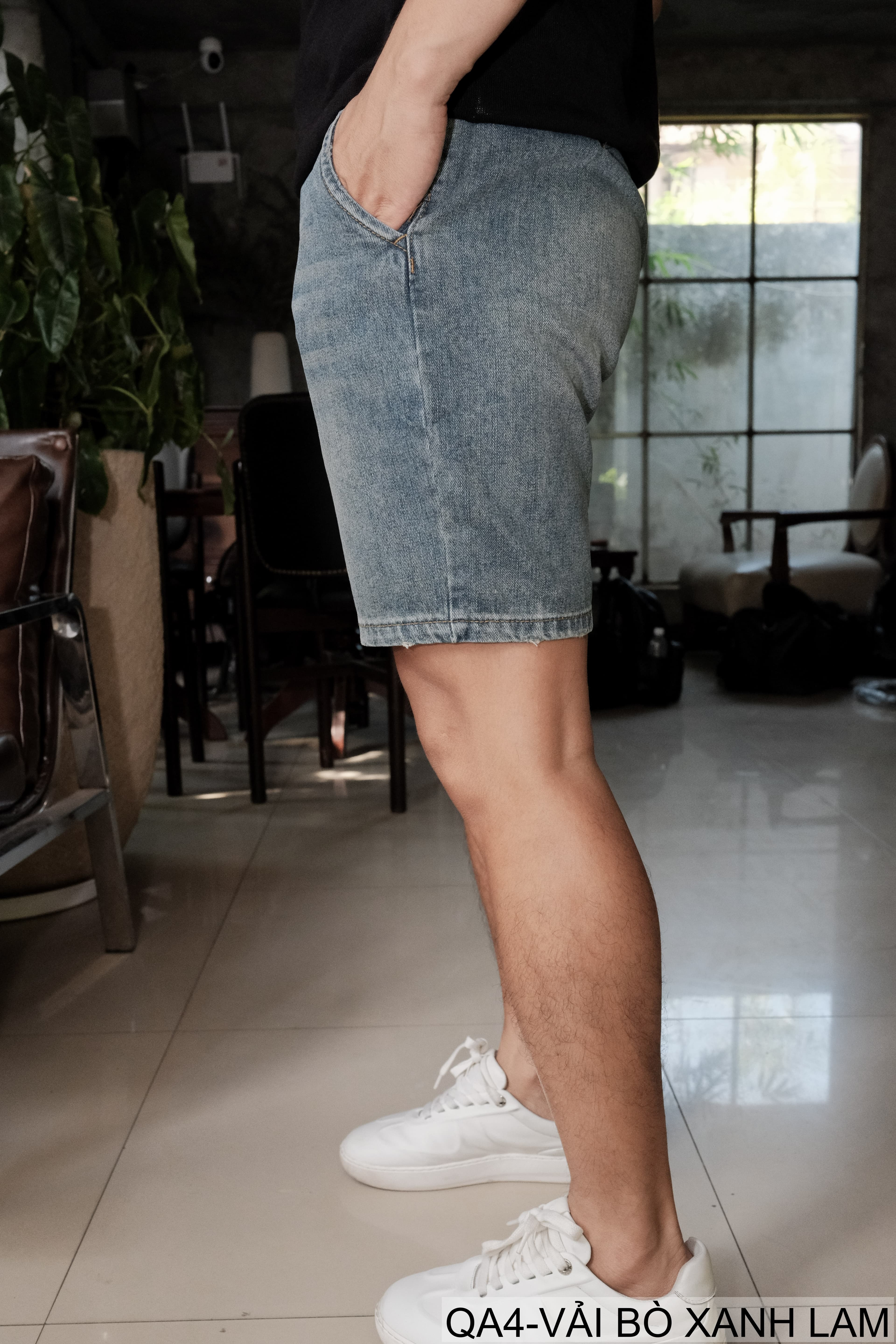 QA4 - Quần short jeans ống rộng phong cách Ami Kaji, chất cotton mềm mại, tôn dáng thanh lịch cho mùa hè - ảnh 4