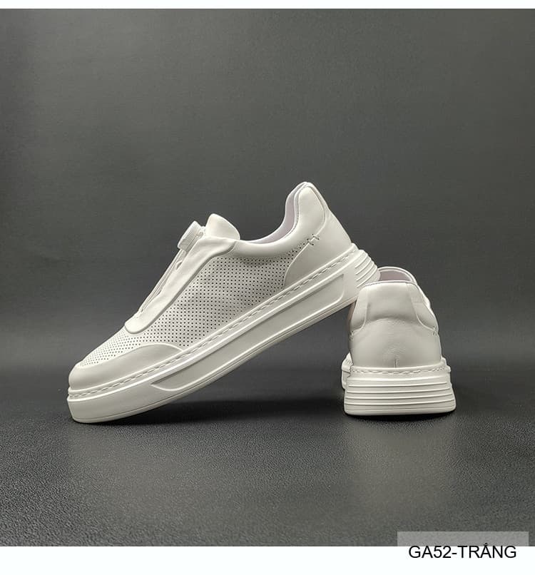 GA52 - Giày Sneaker Nam Đế Dày Tăng Chiều Cao Phong Cách Thể Thao Mùa Hè Trắng - ảnh 11