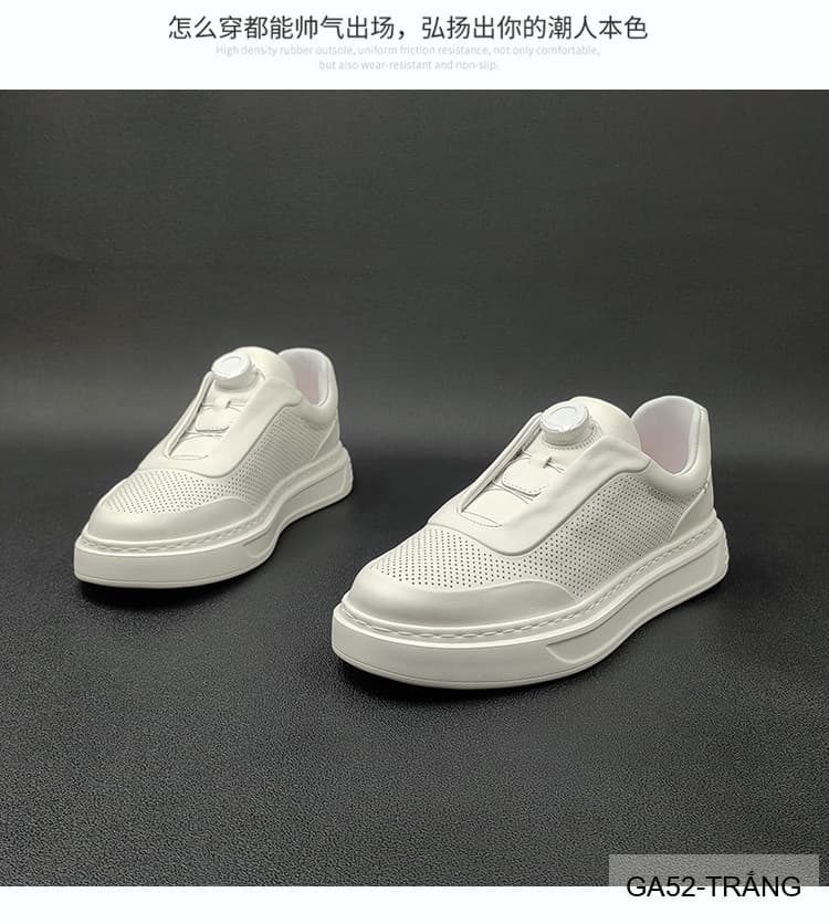GA52 - Giày Sneaker Nam Đế Dày Tăng Chiều Cao Phong Cách Thể Thao Mùa Hè Trắng - ảnh 13