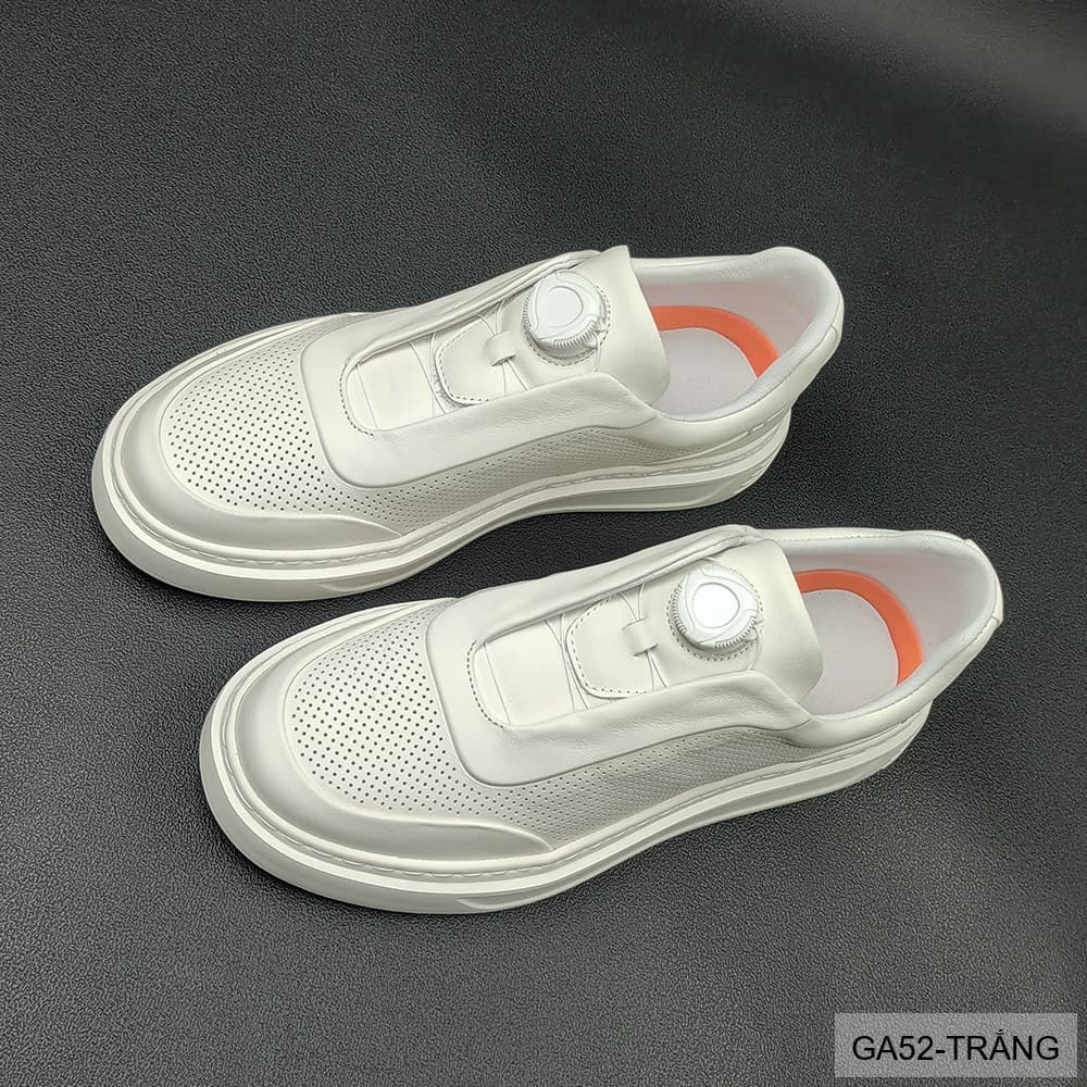 GA52 - Giày Sneaker Nam Đế Dày Tăng Chiều Cao Phong Cách Thể Thao Mùa Hè Trắng