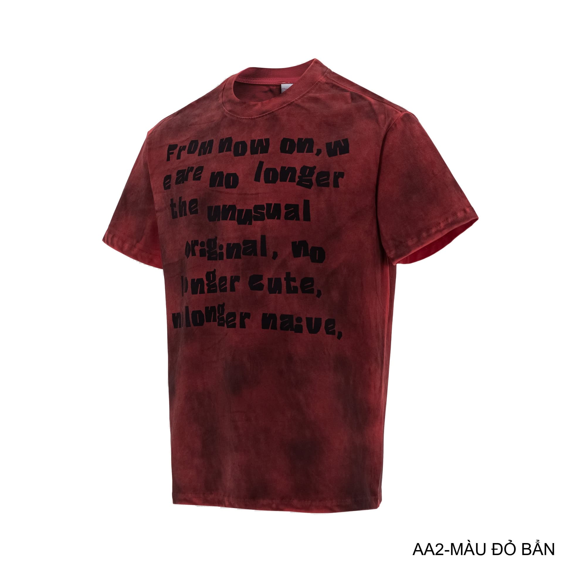 AA2 - Áo thun nam cổ tròn tay ngắn phong cách retro streetwear, chất cotton mềm, dáng rộng, màu Xanh Bẩn & Đỏ Bẩn - ảnh 14