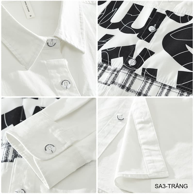 SA3 - Áo Sơ Mi Nam Tay Dài Phong Cách Nhật Bản In Hình Thời Trang - ảnh 5