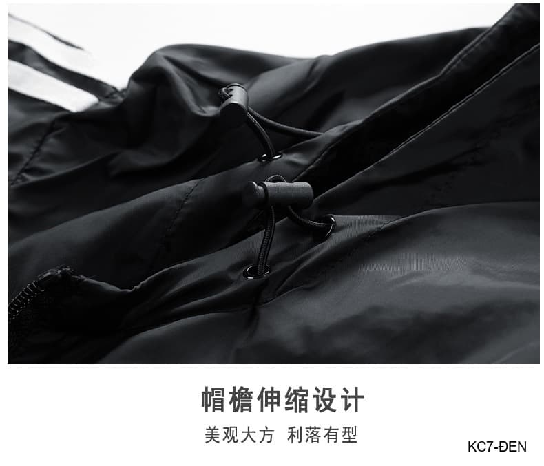 KC7 - Áo khoác nam thể thao oversize tay dài có mũ, chất liệu polyester thoáng mát, 3 màu xanh dương, đen, xanh đậm - ảnh 16