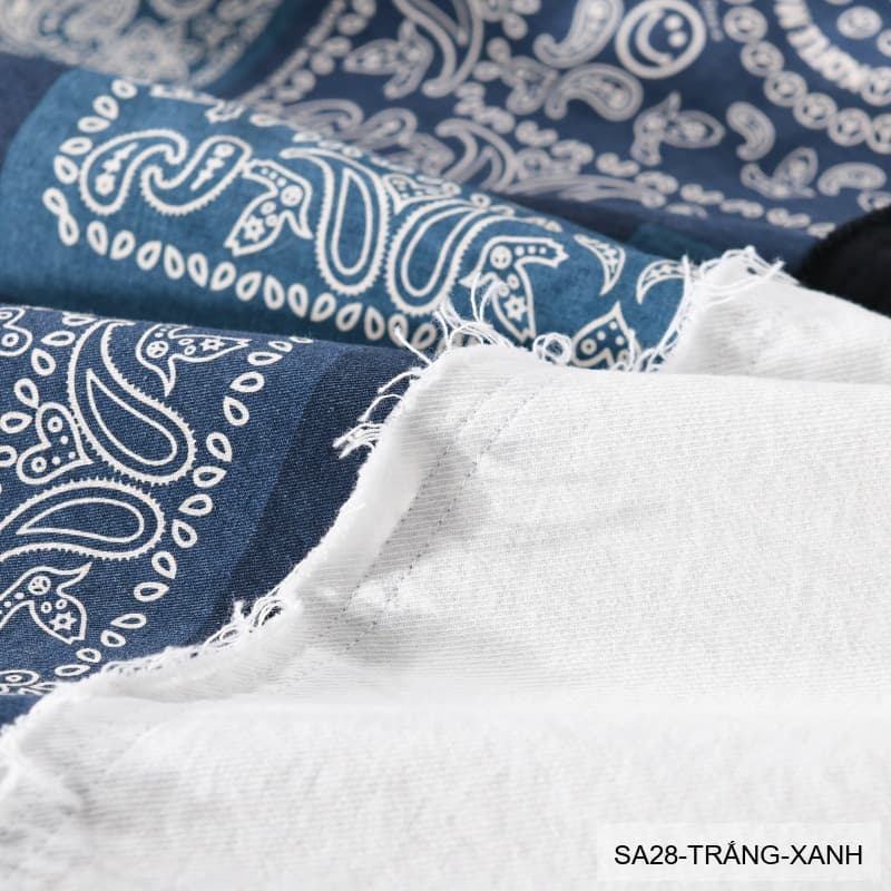 SA28 - Áo sơ mi nam tay ngắn phối họa tiết bandana phong cách đường phố - ảnh 7