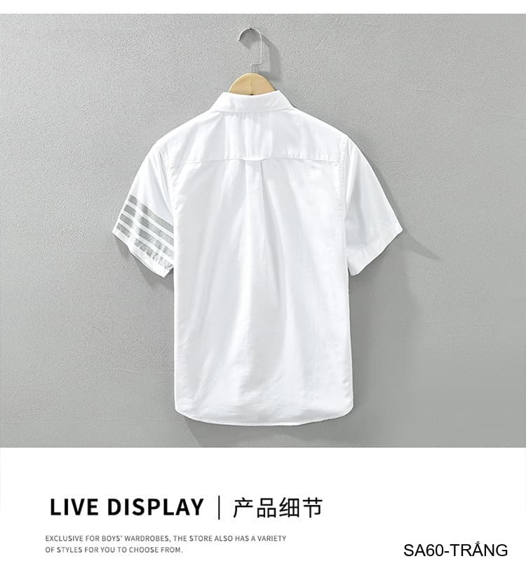 SA60 - Áo Sơ Mi Nam Tay Ngắn Phong Cách Nhật Bản Chất Cotton Thoáng Mát Đa Dụng - ảnh 18