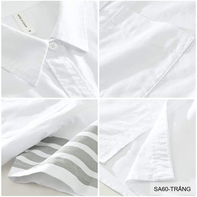 SA60 - Áo Sơ Mi Nam Tay Ngắn Phong Cách Nhật Bản Chất Cotton Thoáng Mát Đa Dụng - ảnh 12