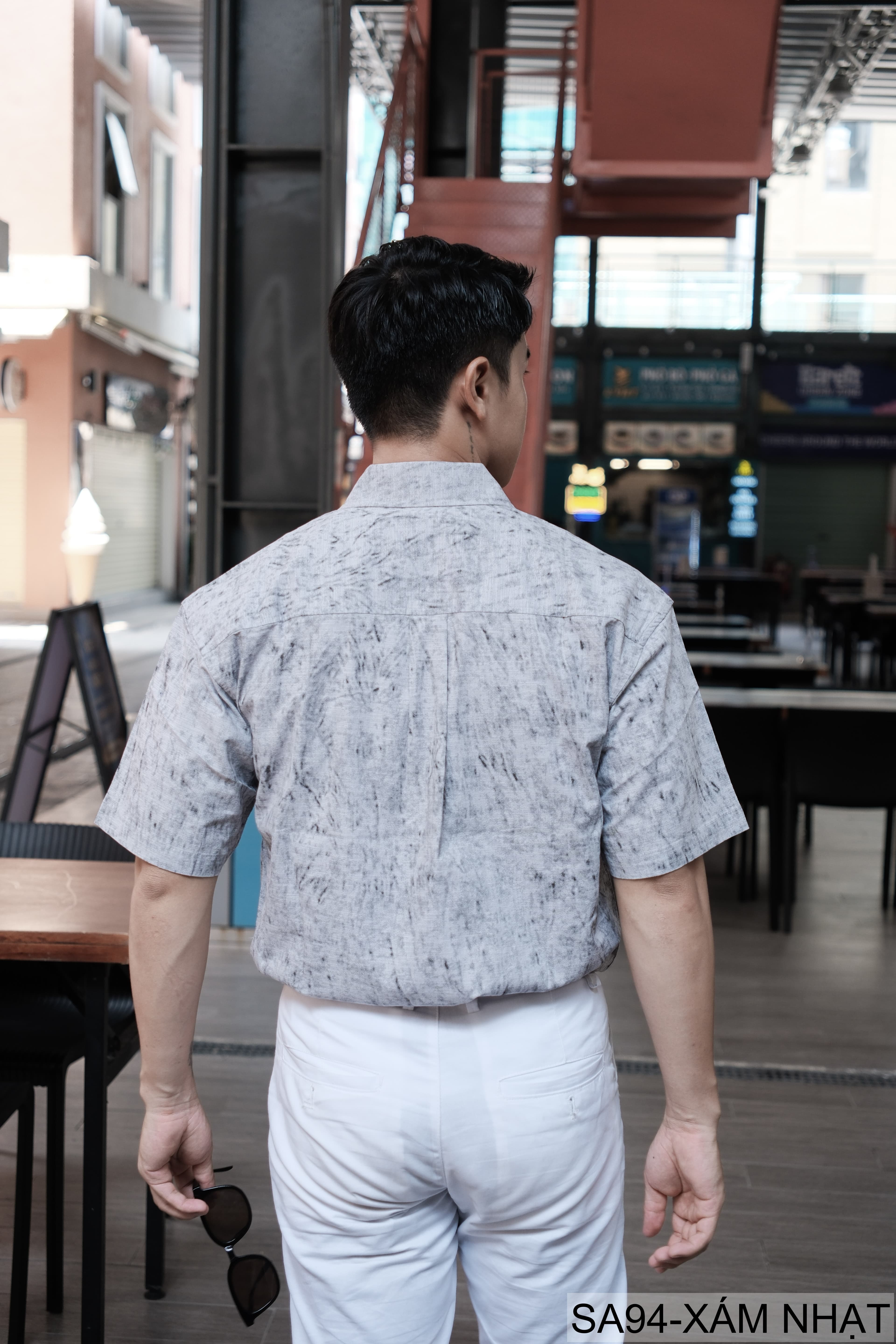 SA94 - Áo sơ mi nam ngắn tay in họa tiết Nhật Bản, chất cotton thoáng mát, form rộng trẻ trung - ảnh 3
