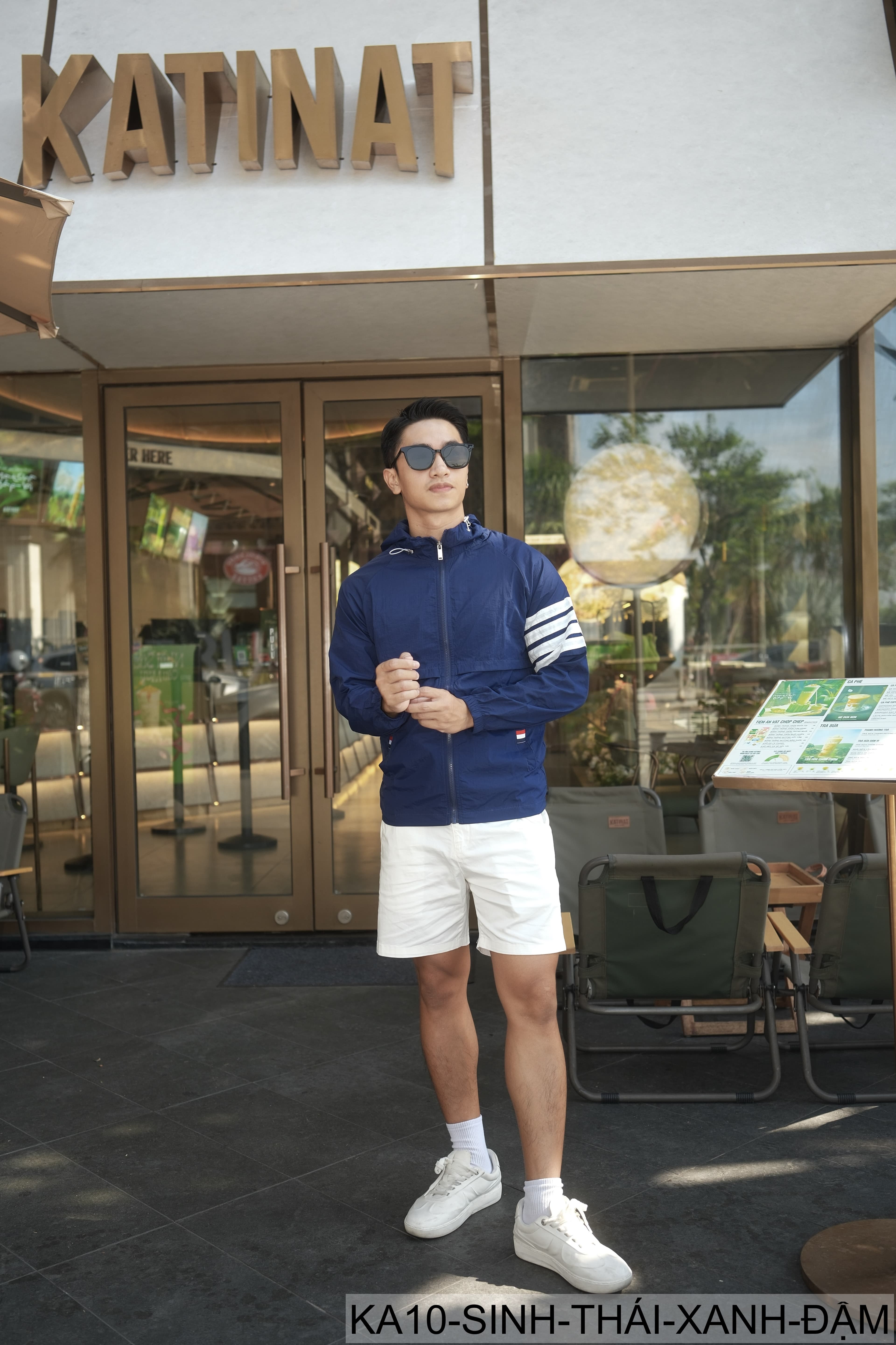 KA10 - Áo chống nắng nam nữ siêu mỏng thoáng khí, form rộng, tay dài có mũ, 3 màu xanh đậm trắng xám - ảnh 5