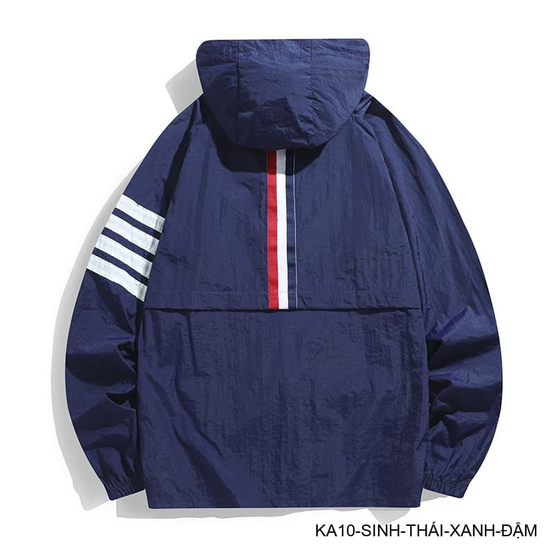 KA10 - Áo chống nắng nam nữ siêu mỏng thoáng khí, form rộng, tay dài có mũ, 3 màu xanh đậm trắng xám - ảnh 7