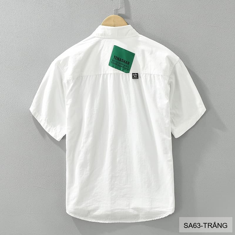 SA63 - Áo Sơ Mi Nam Tay Ngắn In Chữ Tiếng Anh Phong Cách Nhật Bản Mùa Hè - ảnh 8