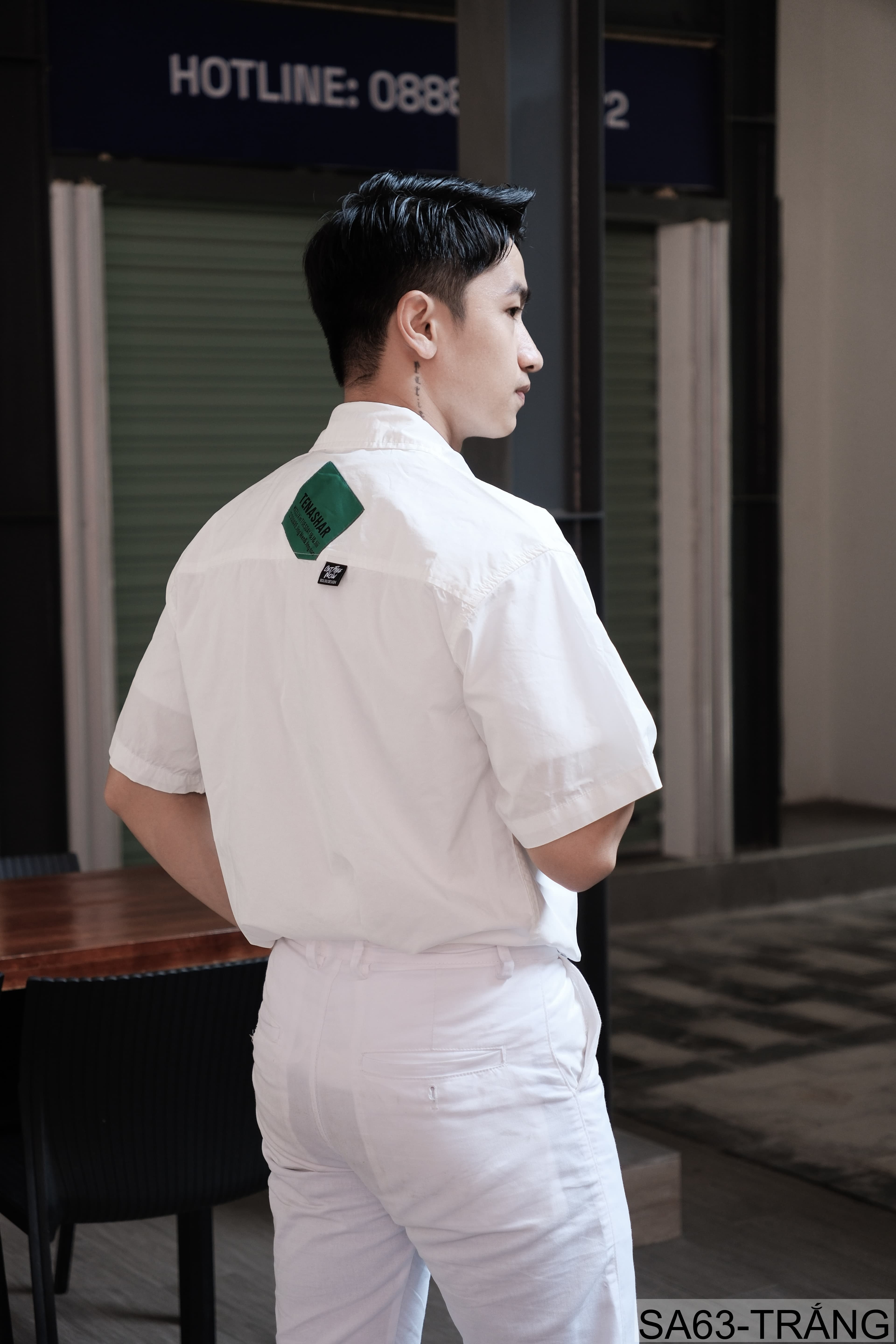SA63 - Áo Sơ Mi Nam Tay Ngắn In Chữ Tiếng Anh Phong Cách Nhật Bản Mùa Hè - ảnh 2