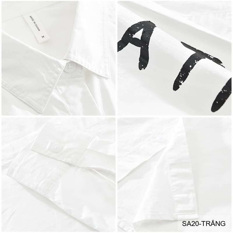 SA20 - Áo sơ mi nam tay dài in chữ BATMGA phong cách Hàn Quốc, chất cotton mềm mại, form rộng rãi - ảnh 5